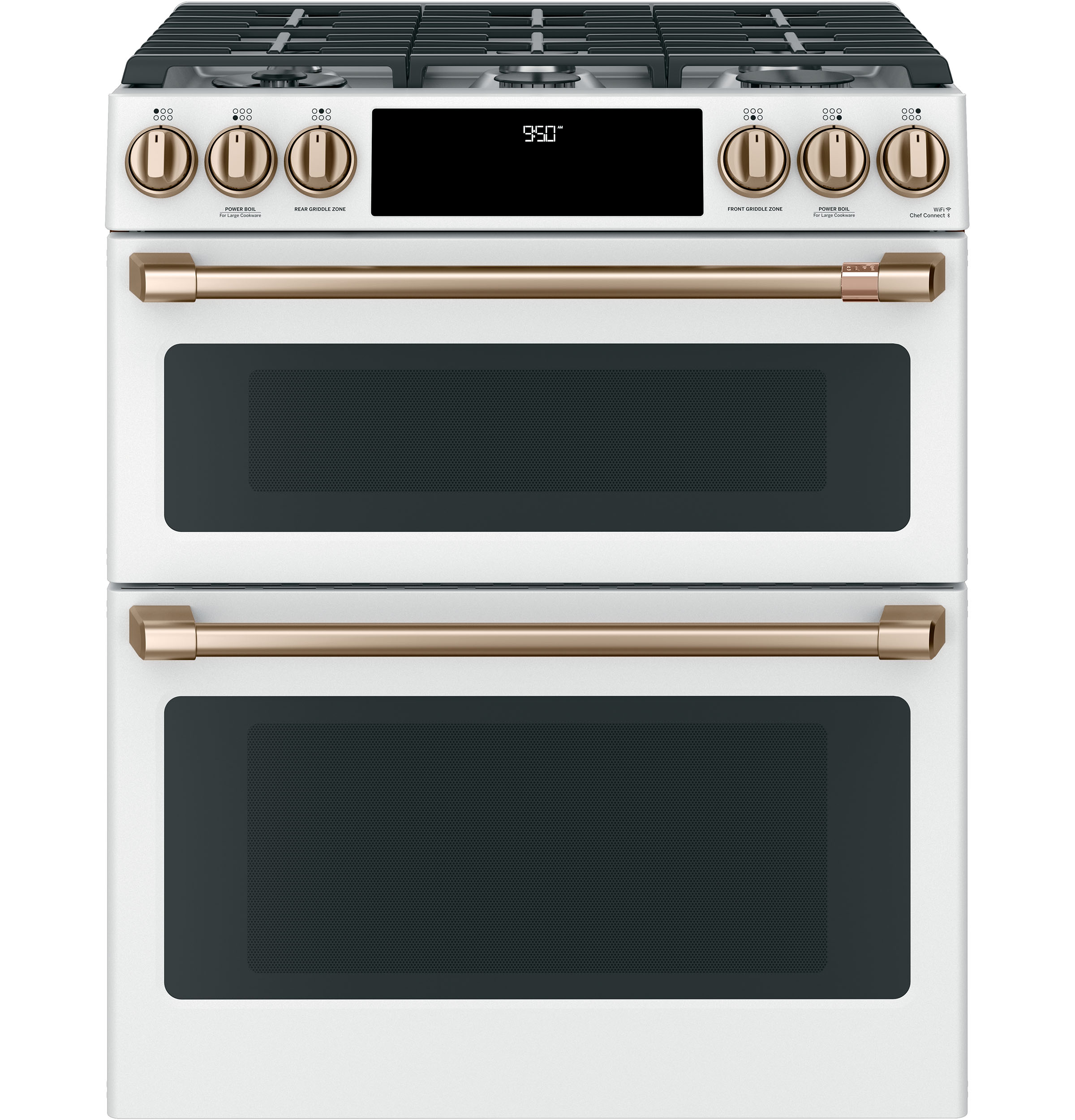 Cafe Café™ 30" Smart Slide-In, Front-Control, Dual-Fuel, Double-Oven Range with Convection