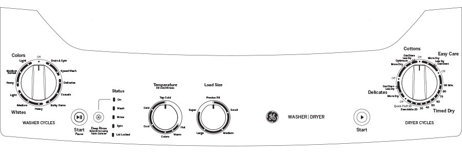 Model: GUD27GSPMDG | GE GE Unitized Spacemaker® 3.8 cu. ft. Capacity Washer with Stainless Steel Basket and 5.9 cu. ft. Capacity Gas Dryer