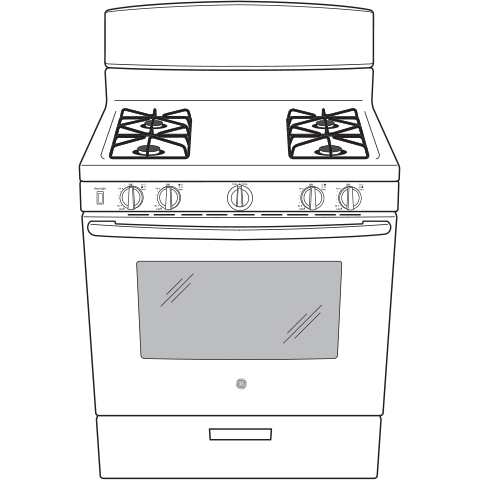 Model: JGBS30DEKBB | GE GE® 30" Free-Standing Gas Range