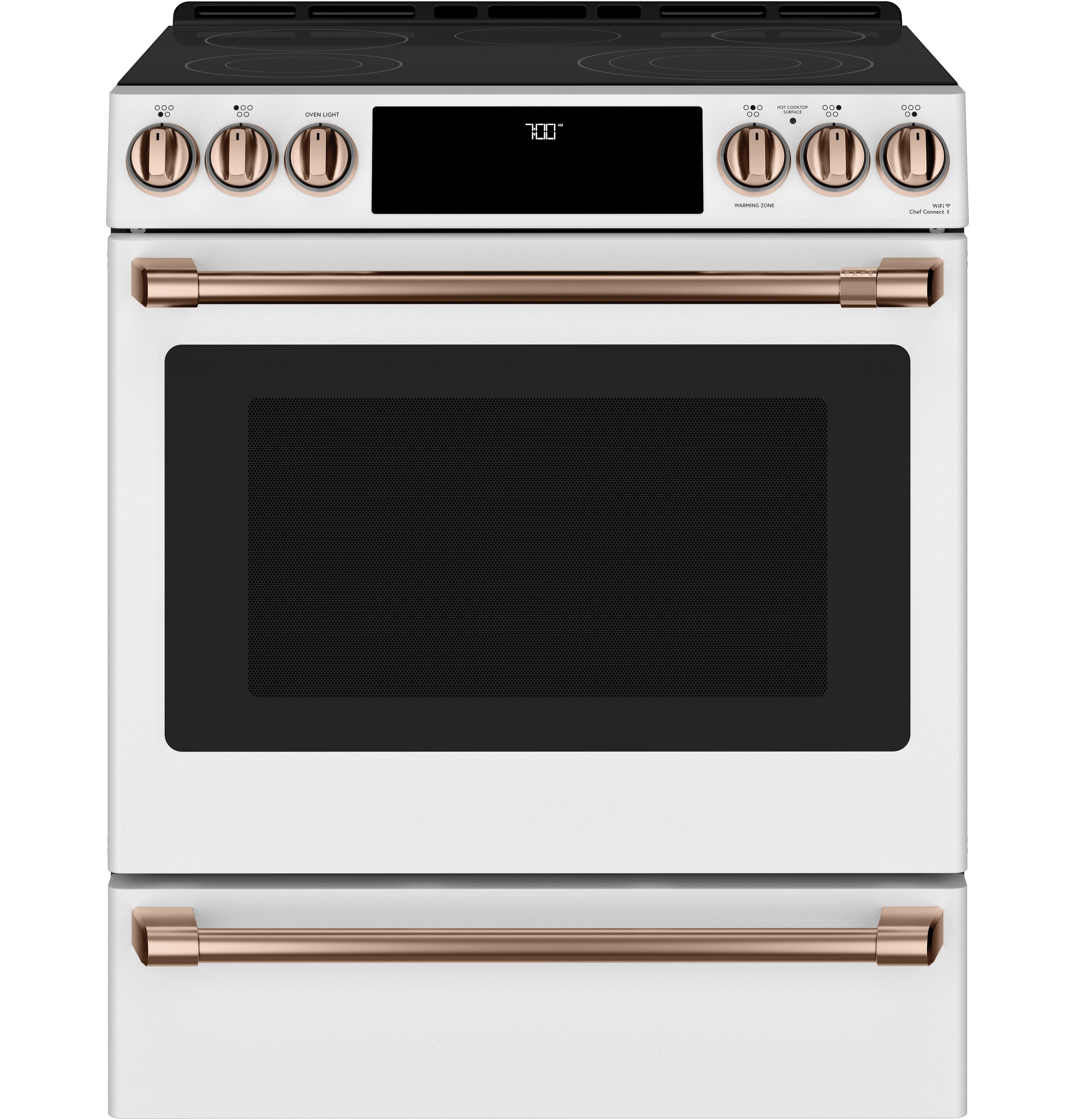 Model: CES700P4MW2 | Cafe Café™ 30" Smart Slide-In, Front-Control, Radiant and Convection Range