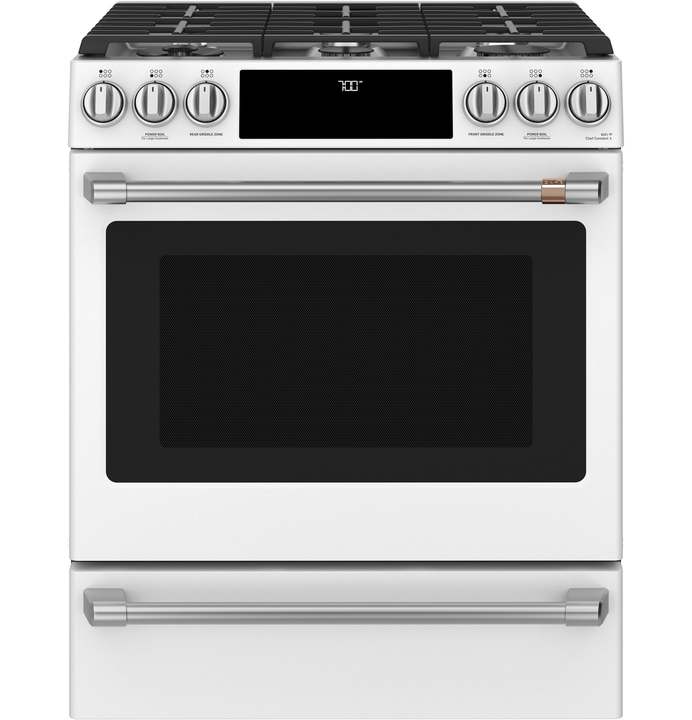 Model: CXFCGHKPMSS | Cafe Café™ Front Control Gas Knobs and Handles - Brushed Stainless