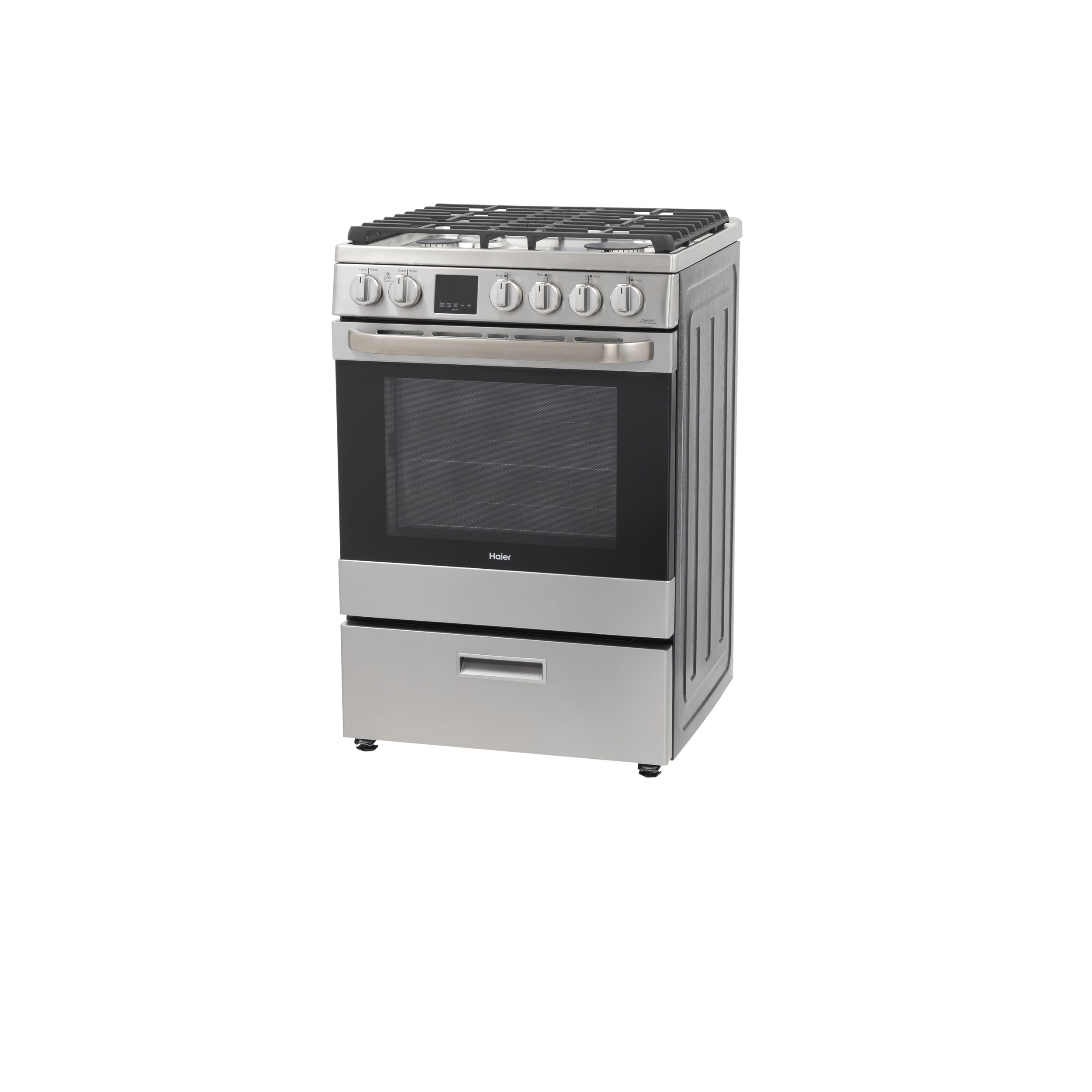 Model: QGAS740RMSS | Haier 24" 2.9 Cu. Ft. Gas Free-Standing Range with Convection and Modular Backguard