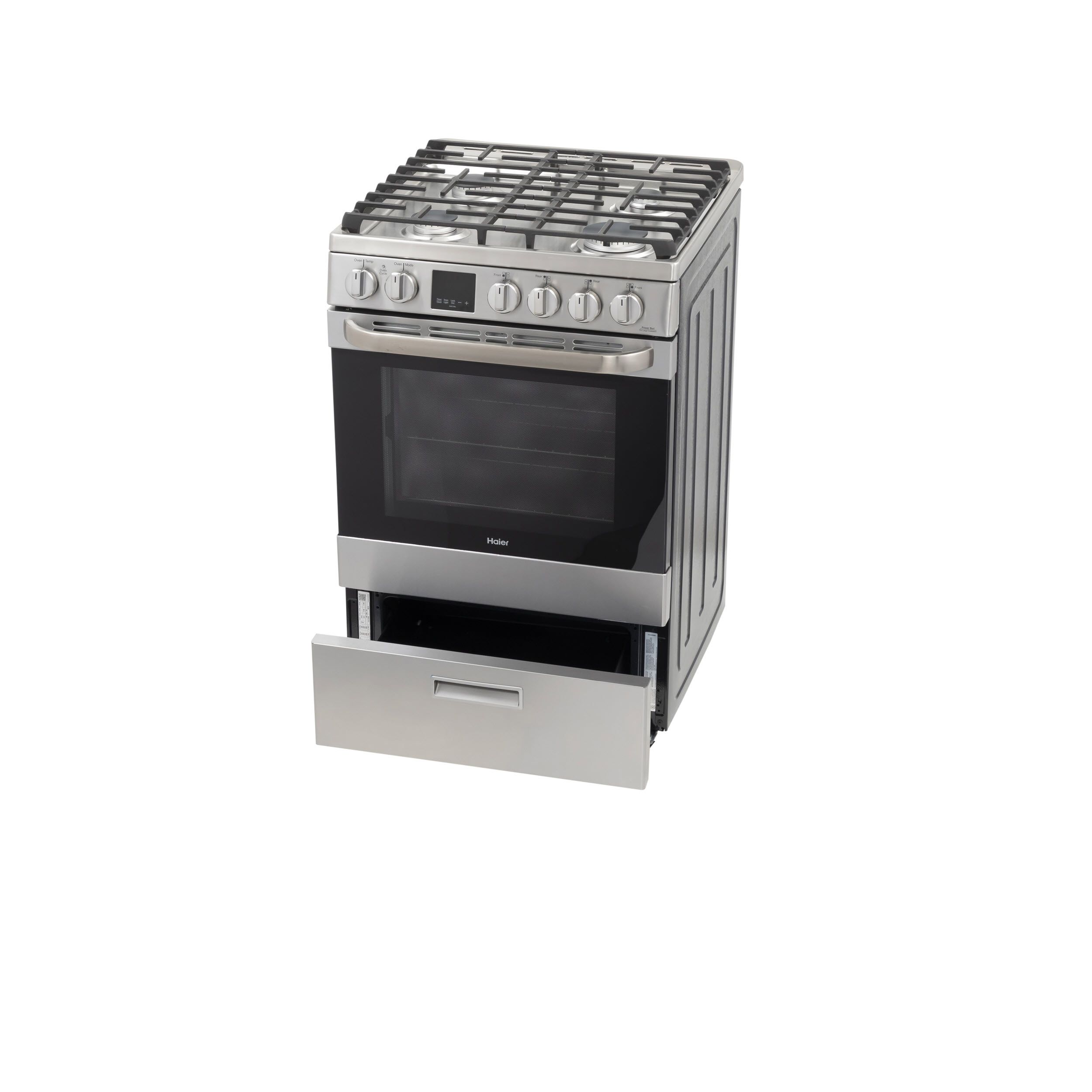 Model: QGAS740RMSS | Haier 24" 2.9 Cu. Ft. Gas Free-Standing Range with Convection and Modular Backguard