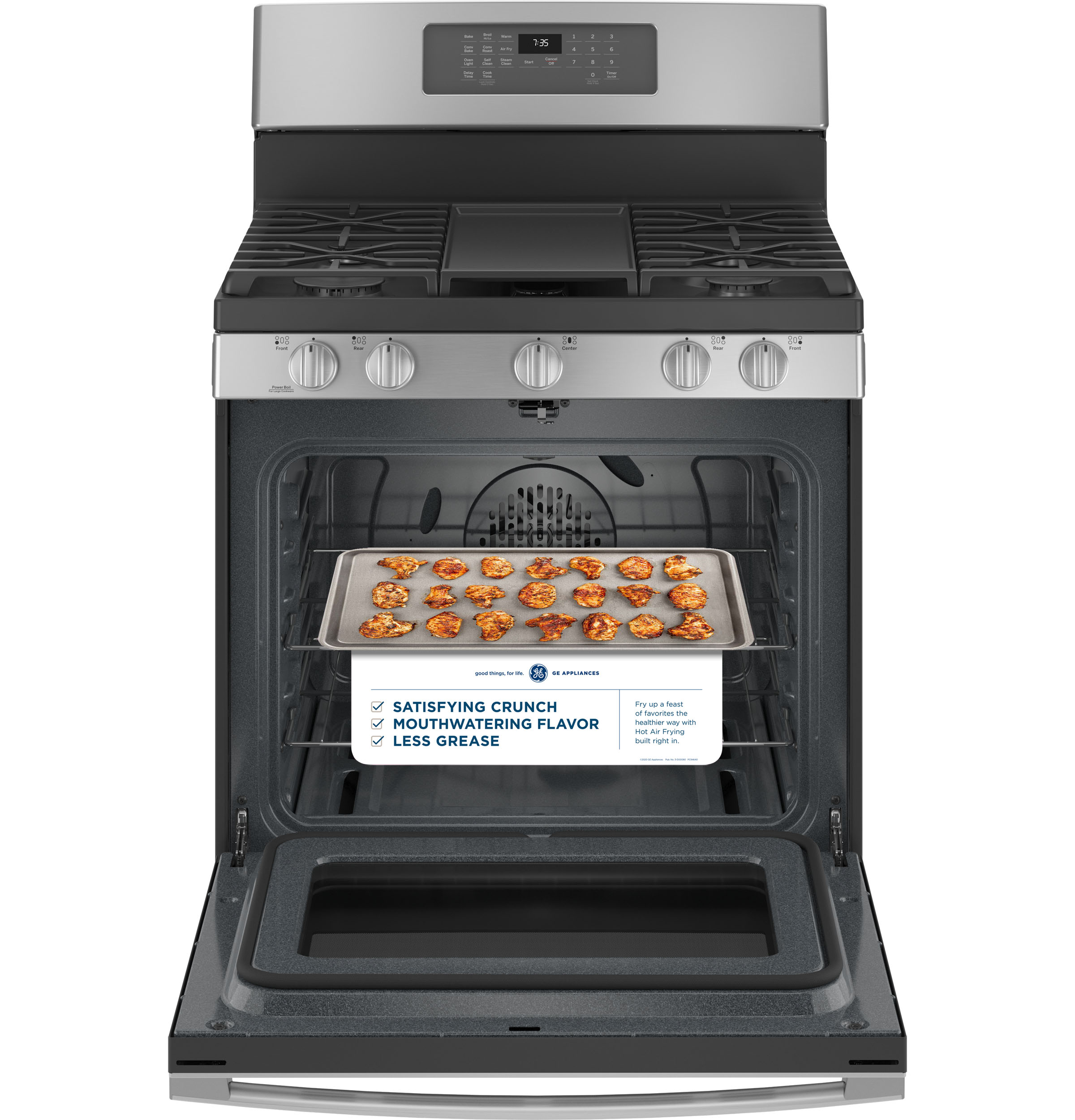Model: JGB735SPSS | GE GE® 30" Free-Standing Gas Convection Range with No Preheat Air Fry