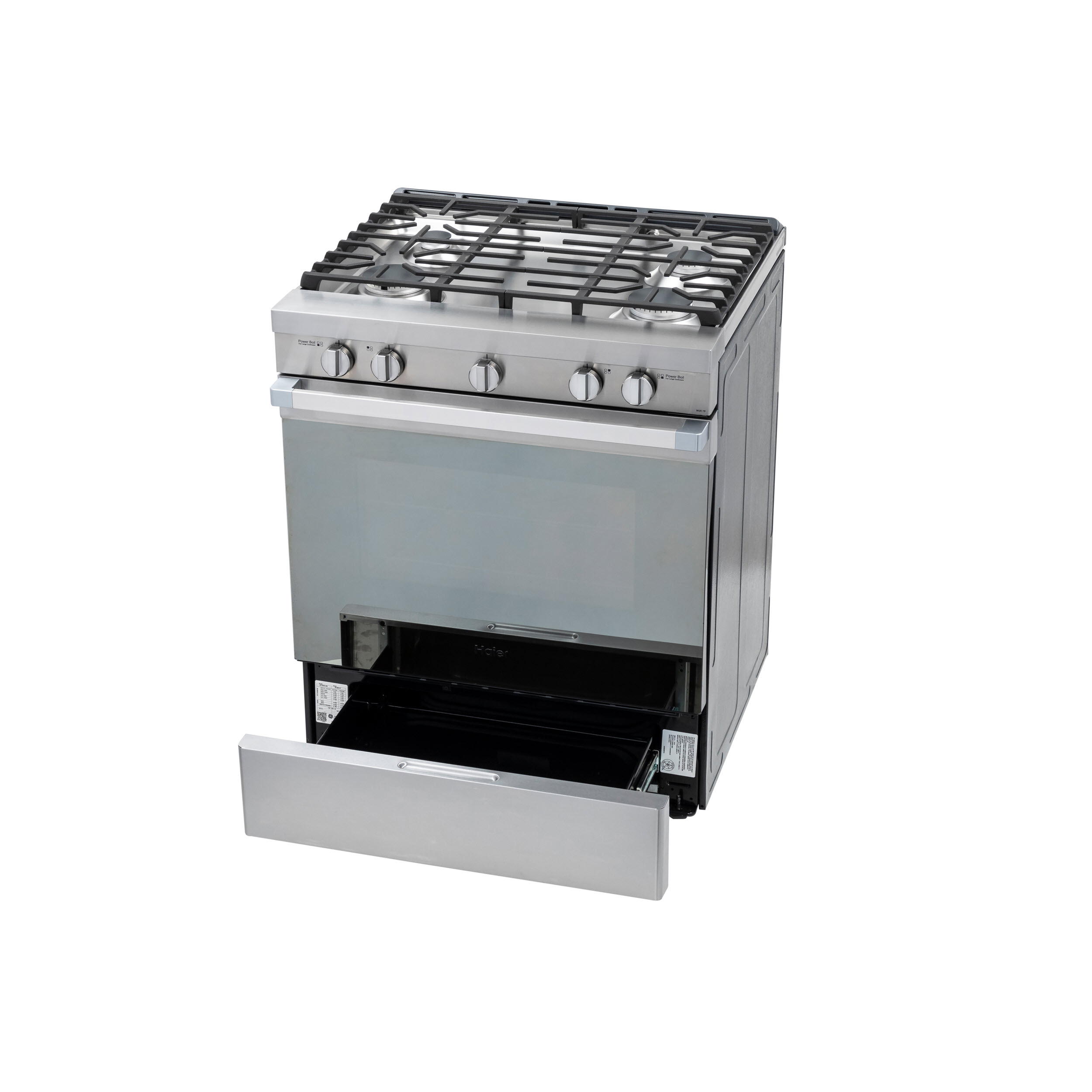 Model: QGSS740RNSS | Haier 30" Smart Slide-In Gas Range with Convection