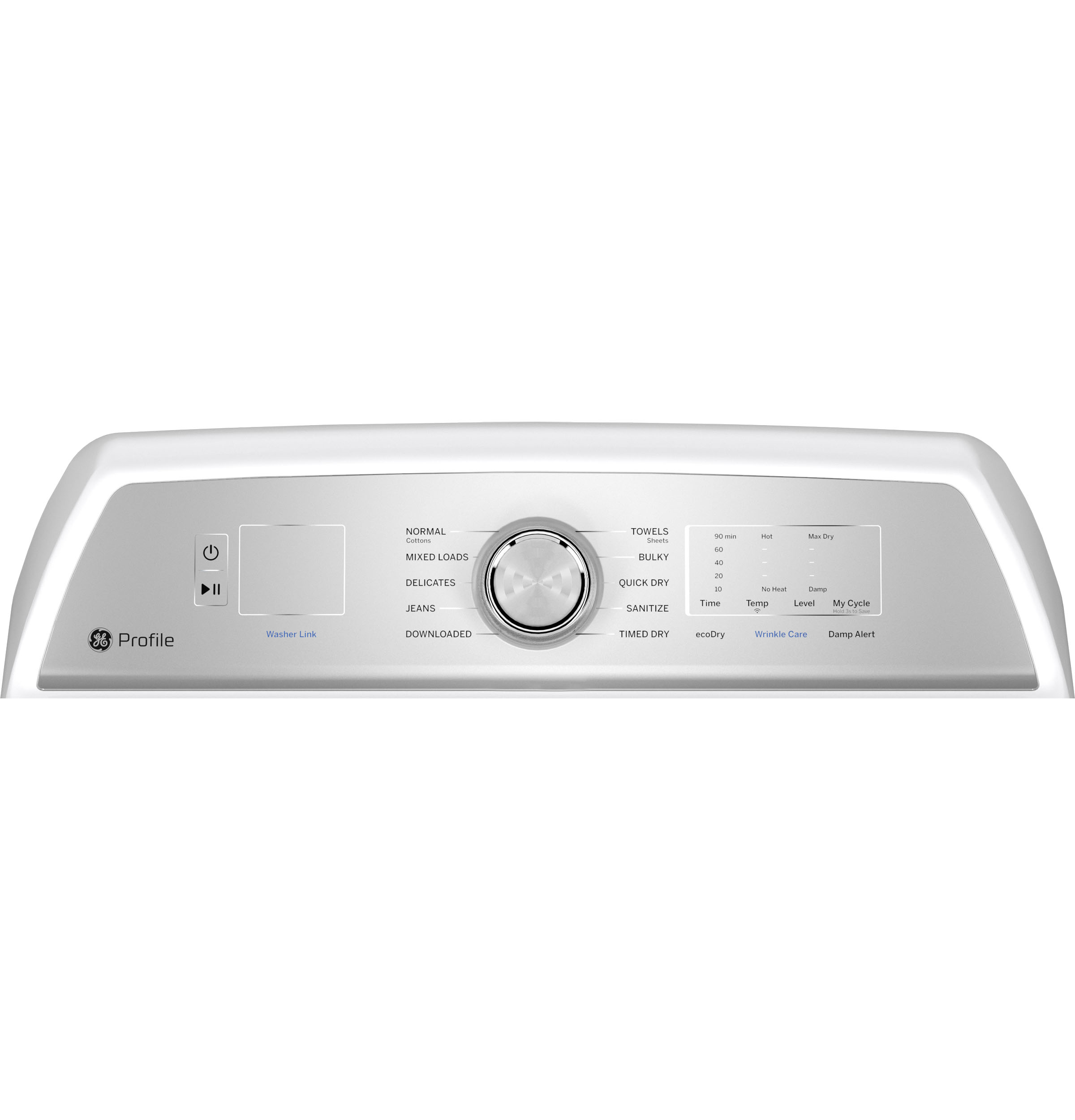 Model: PTD60GBSRWS | GE Profile GE Profile™ ENERGY STAR® 7.4 cu. ft. Capacity aluminized alloy drum Gas Dryer with Sanitize Cycle and Sensor Dry