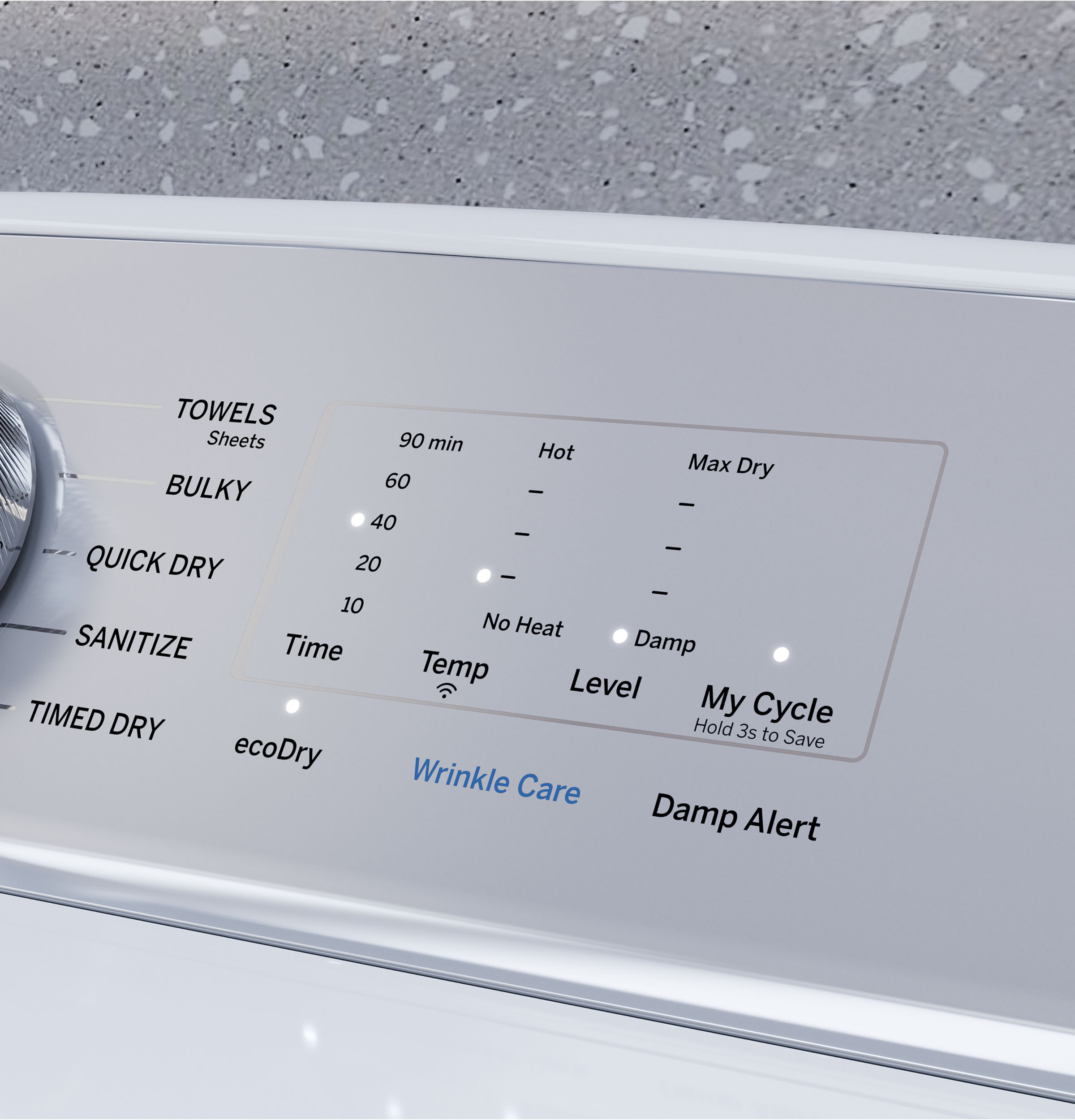 Model: PTD60GBSRWS | GE Profile GE Profile™ ENERGY STAR® 7.4 cu. ft. Capacity aluminized alloy drum Gas Dryer with Sanitize Cycle and Sensor Dry