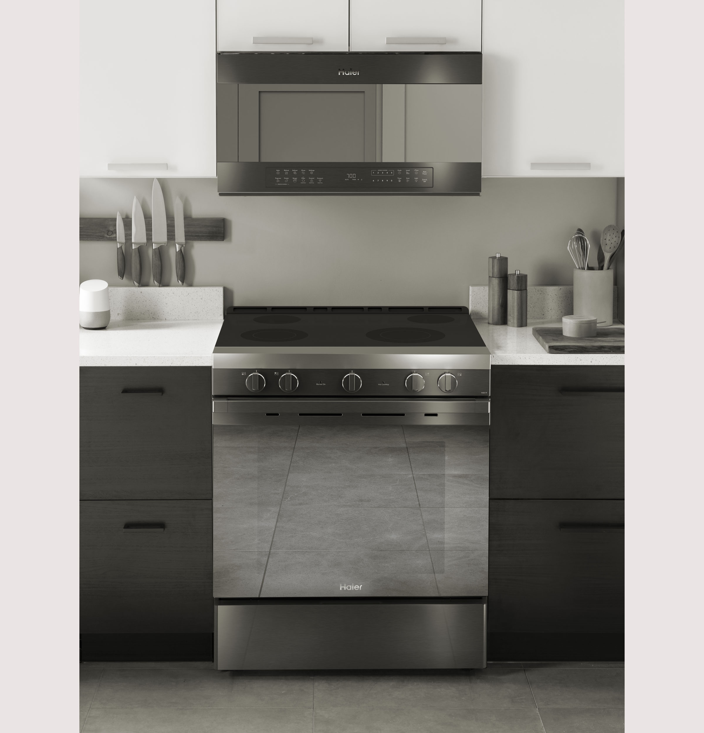 Model: QSS740BNTS | Haier 30" Smart Slide-In Electric Range with Convection