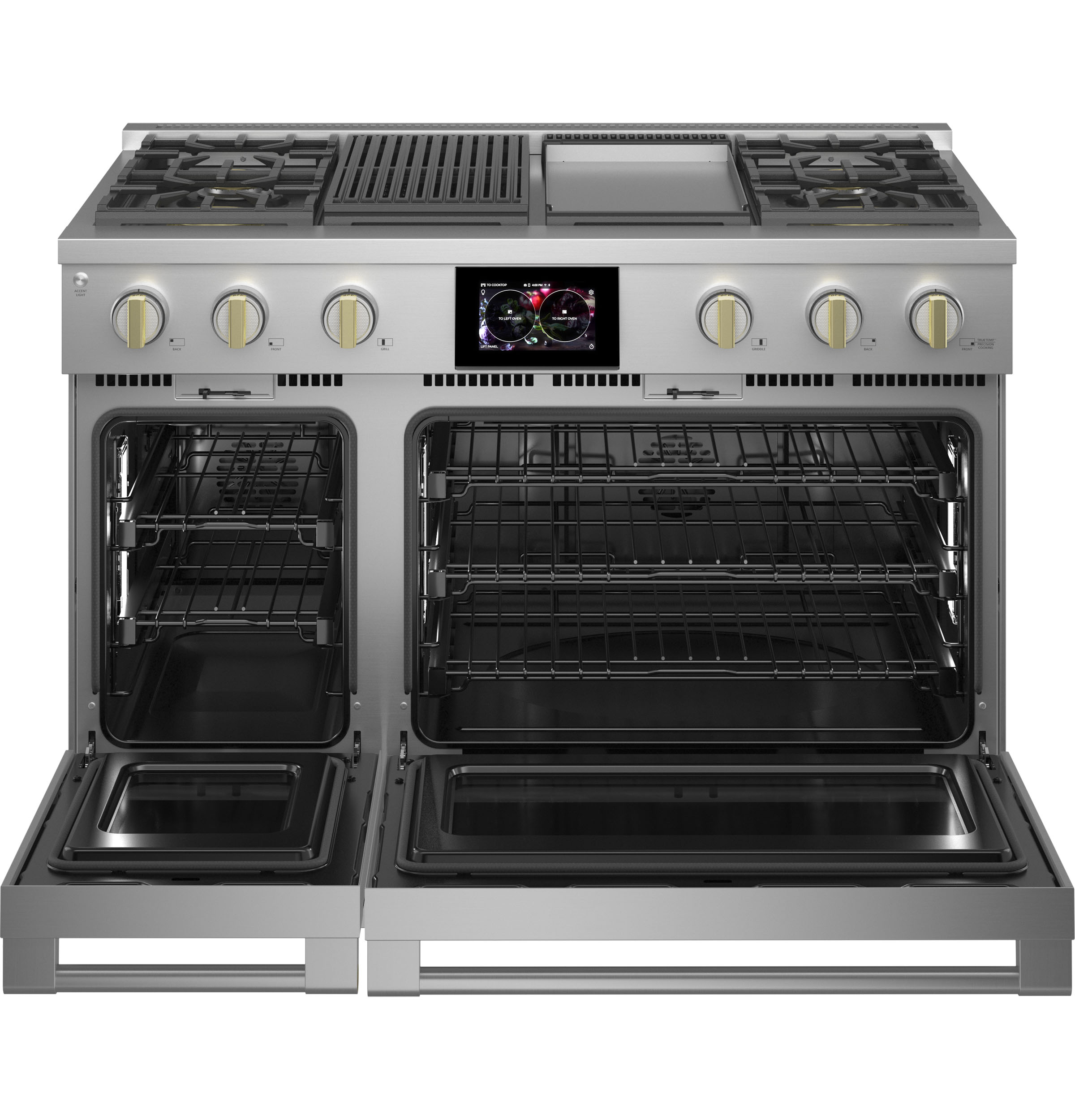 Model: ZDP484NGTSS | Monogram Monogram 48" Dual-Fuel Professional Range with 4 Burners, Grill, and Griddle