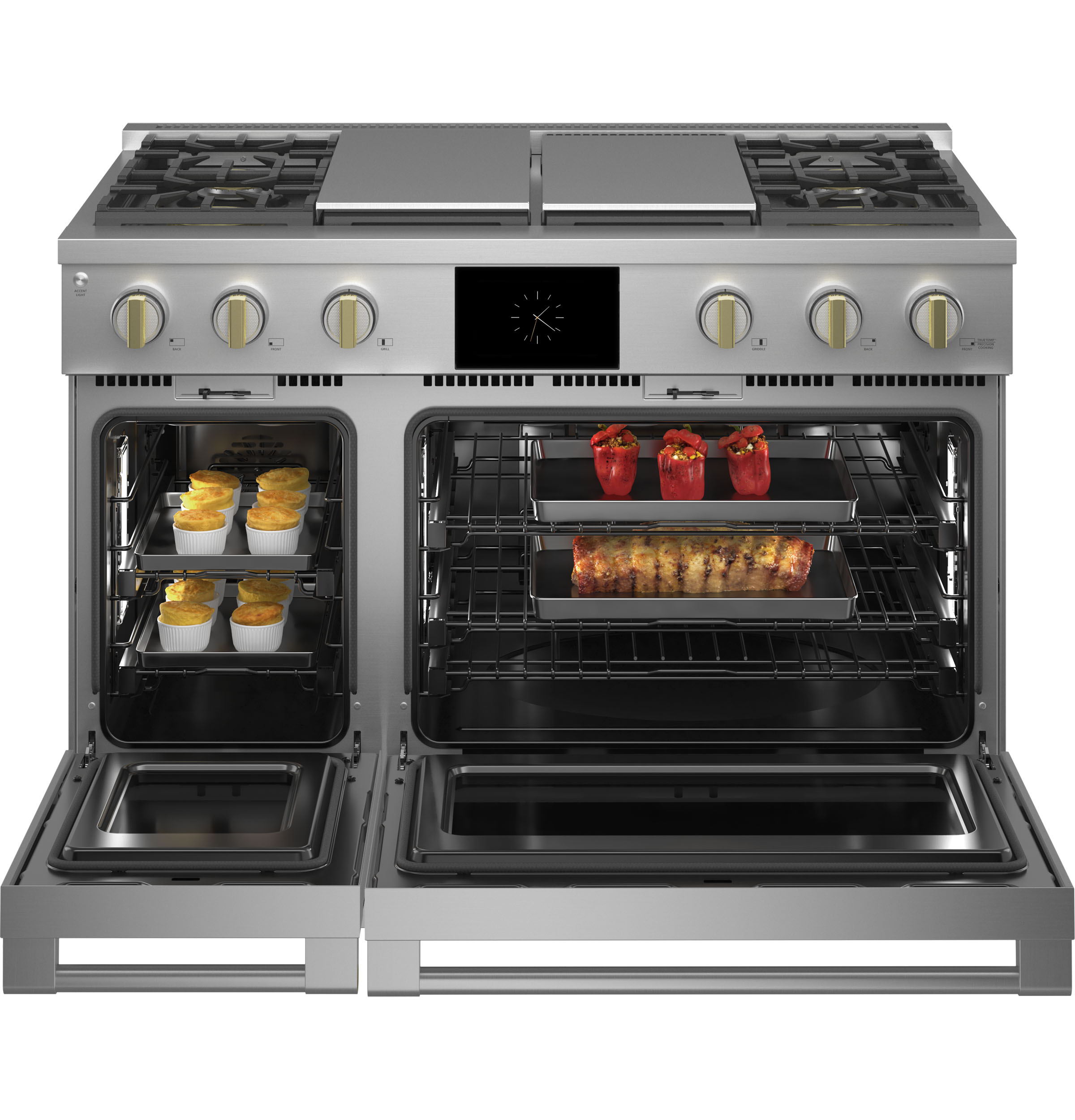 Model: ZDP484NGTSS | Monogram Monogram 48" Dual-Fuel Professional Range with 4 Burners, Grill, and Griddle