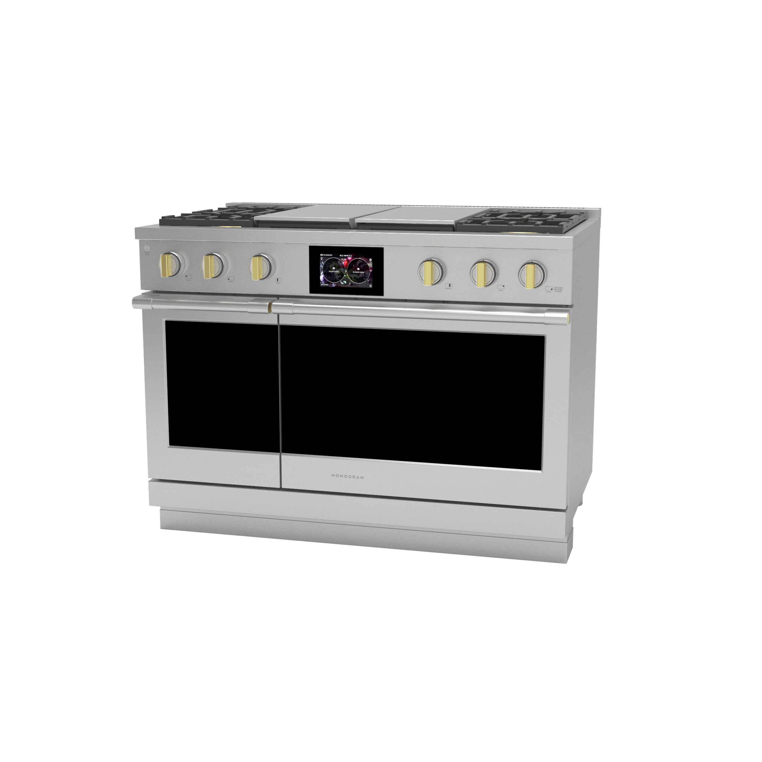Model: ZDP484NGTSS | Monogram Monogram 48" Dual-Fuel Professional Range with 4 Burners, Grill, and Griddle