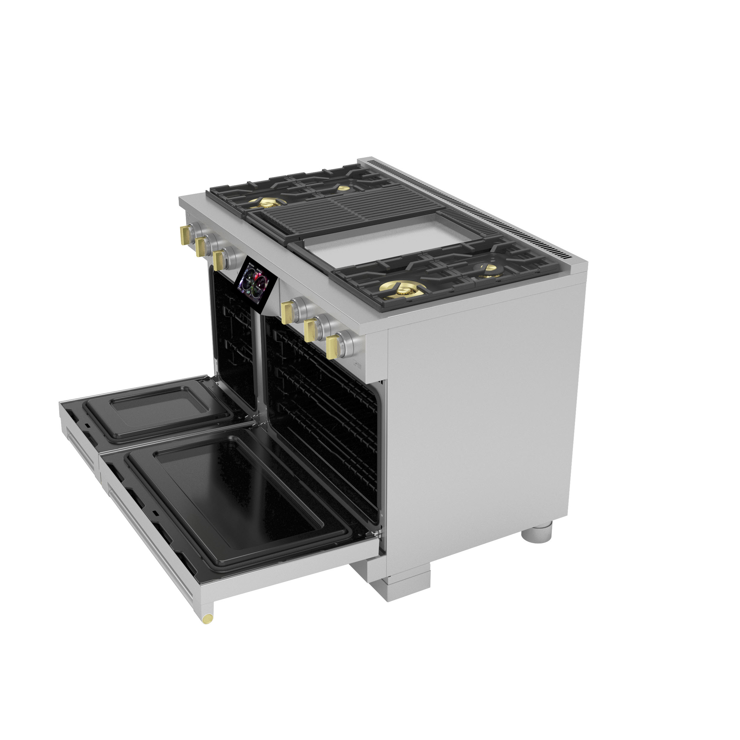 Model: ZDP484NGTSS | Monogram Monogram 48" Dual-Fuel Professional Range with 4 Burners, Grill, and Griddle
