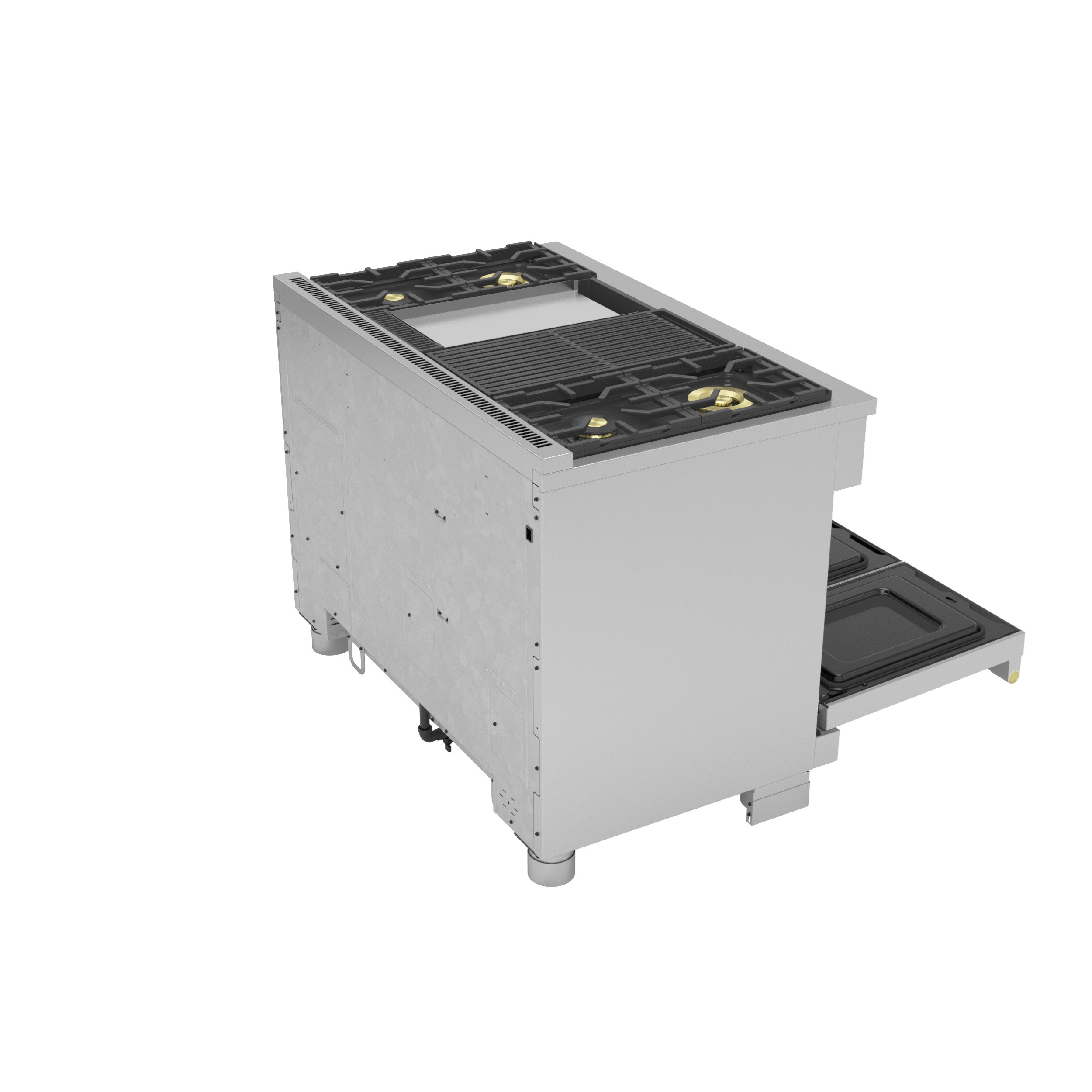 Model: ZDP484NGTSS | Monogram Monogram 48" Dual-Fuel Professional Range with 4 Burners, Grill, and Griddle