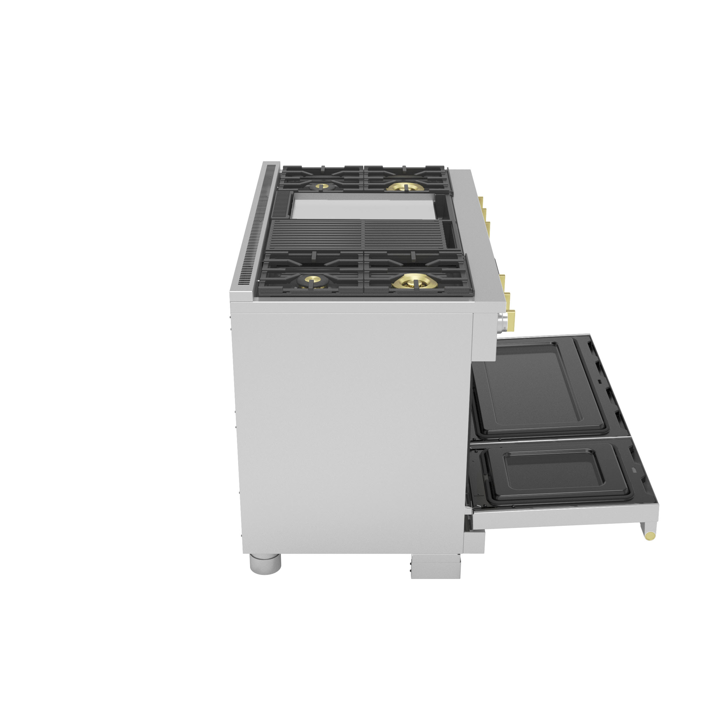 Model: ZDP484NGTSS | Monogram Monogram 48" Dual-Fuel Professional Range with 4 Burners, Grill, and Griddle