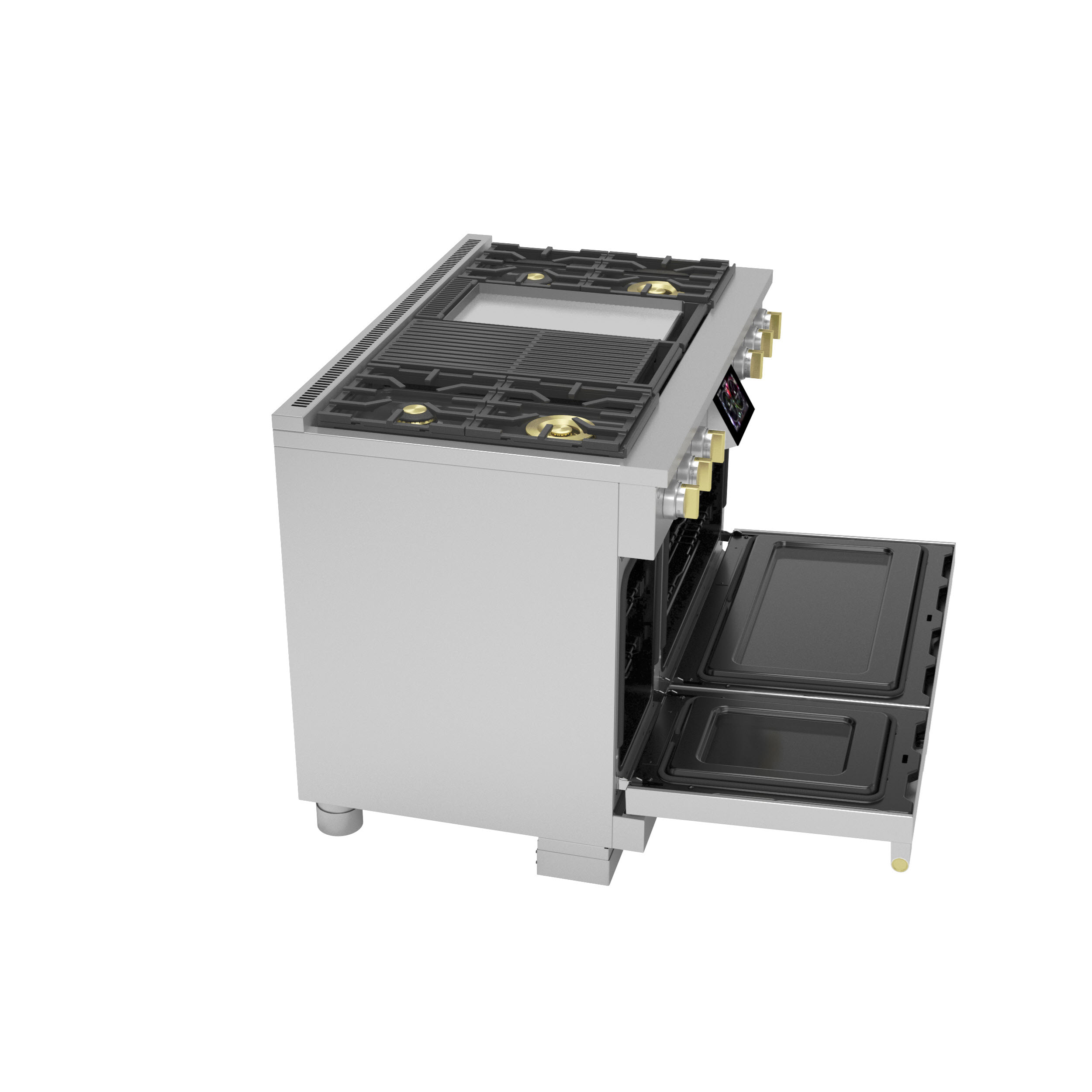 Model: ZDP484NGTSS | Monogram Monogram 48" Dual-Fuel Professional Range with 4 Burners, Grill, and Griddle