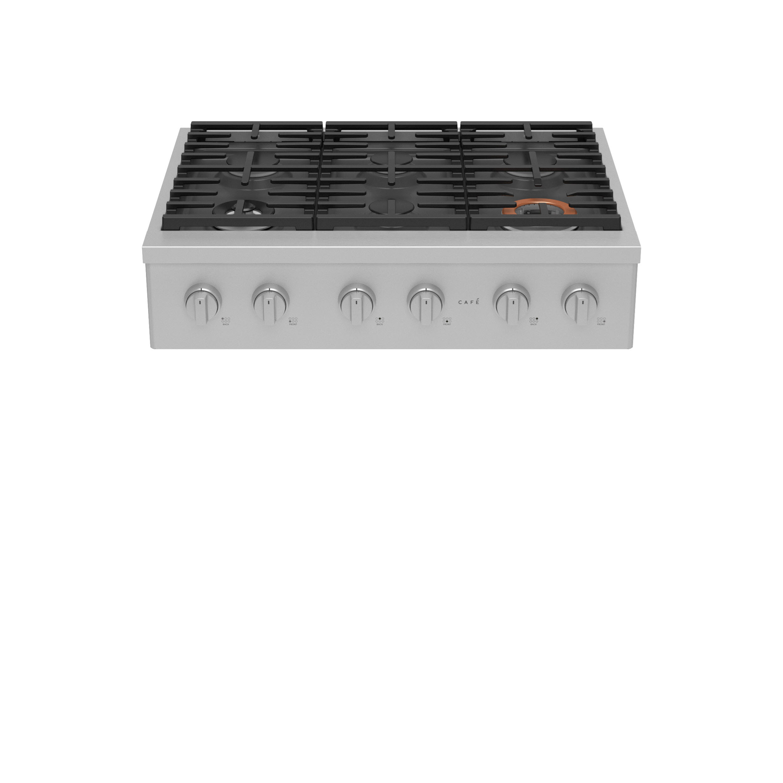 Model: CGU366P2TS1 | Cafe Café™ 36" Commercial-Style Gas Rangetop with 6 Burners (Natural Gas)