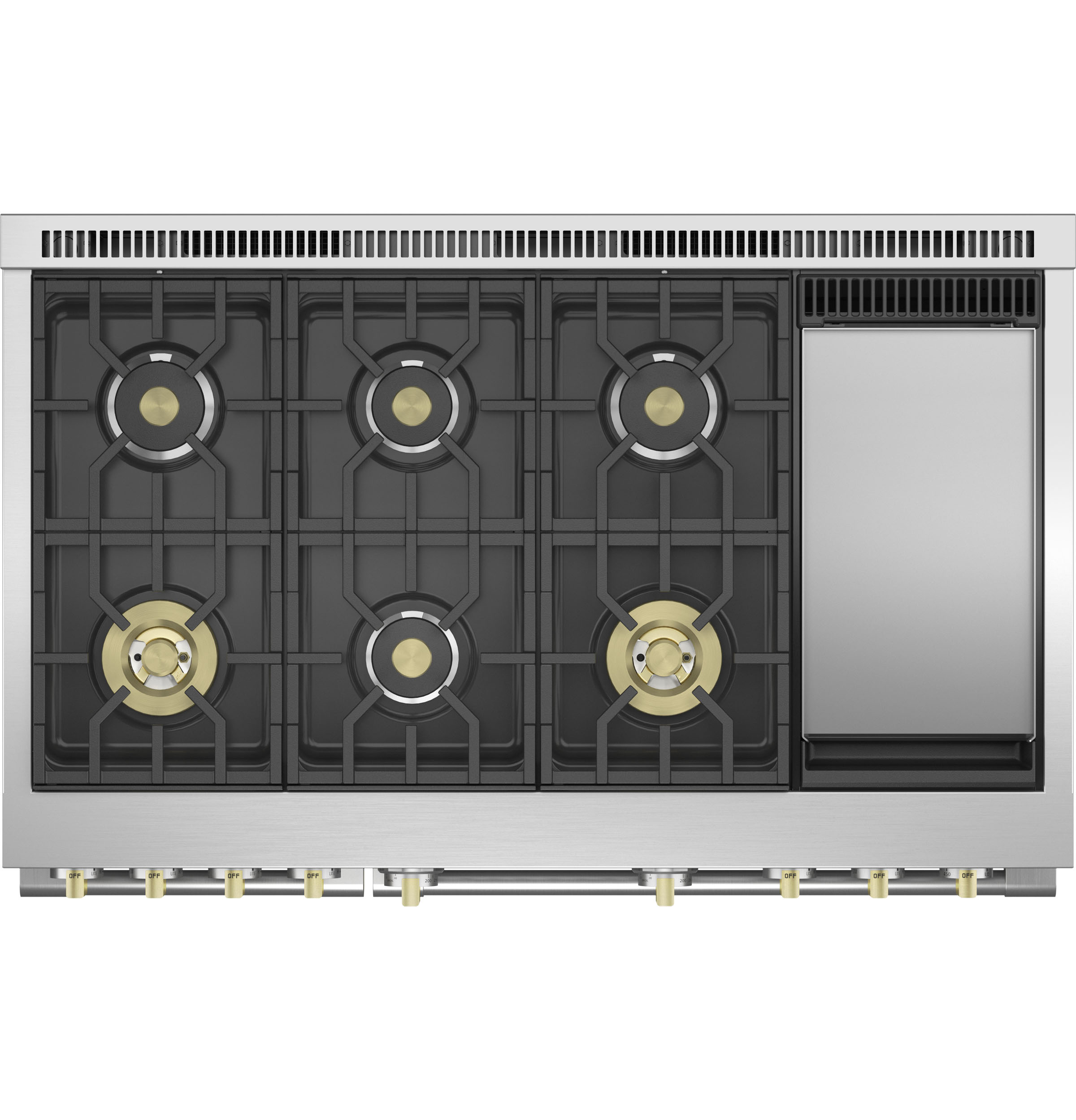Model: ZGP486NDTSS | Monogram Monogram 48" All Gas Professional Range with 6 Burners and Griddle