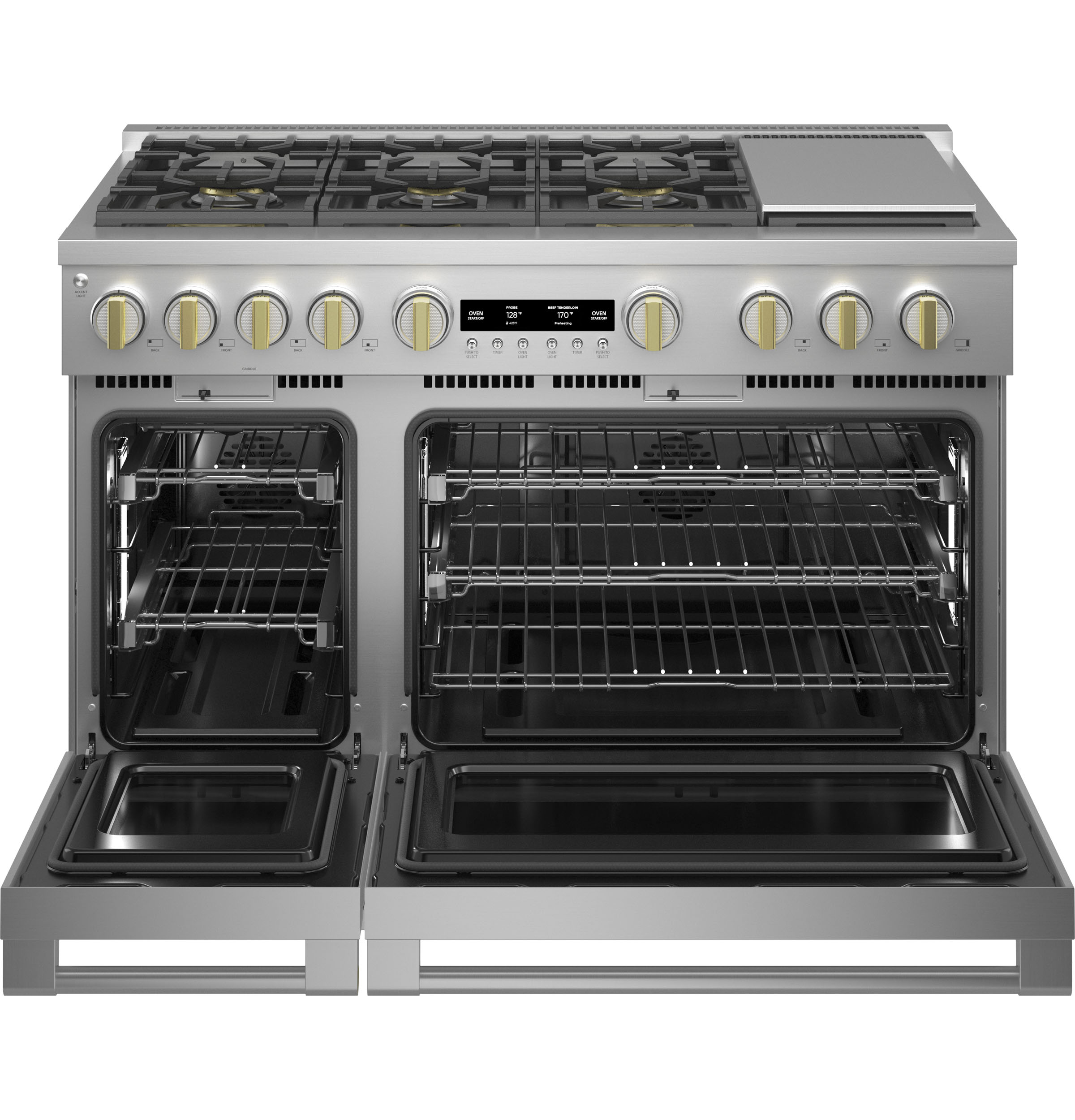 Model: ZGP486NDTSS | Monogram Monogram 48" All Gas Professional Range with 6 Burners and Griddle