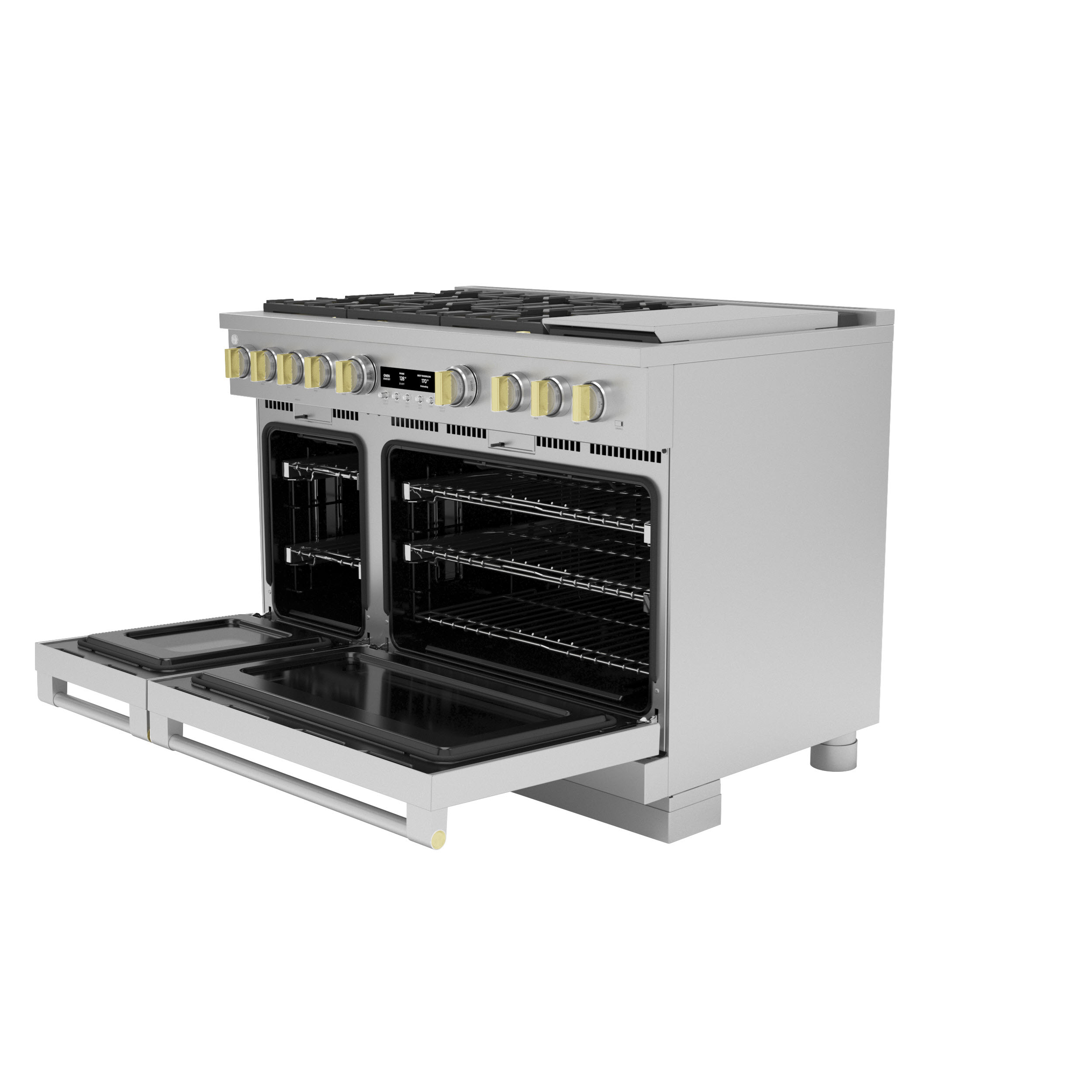 Model: ZGP486NDTSS | Monogram Monogram 48" All Gas Professional Range with 6 Burners and Griddle