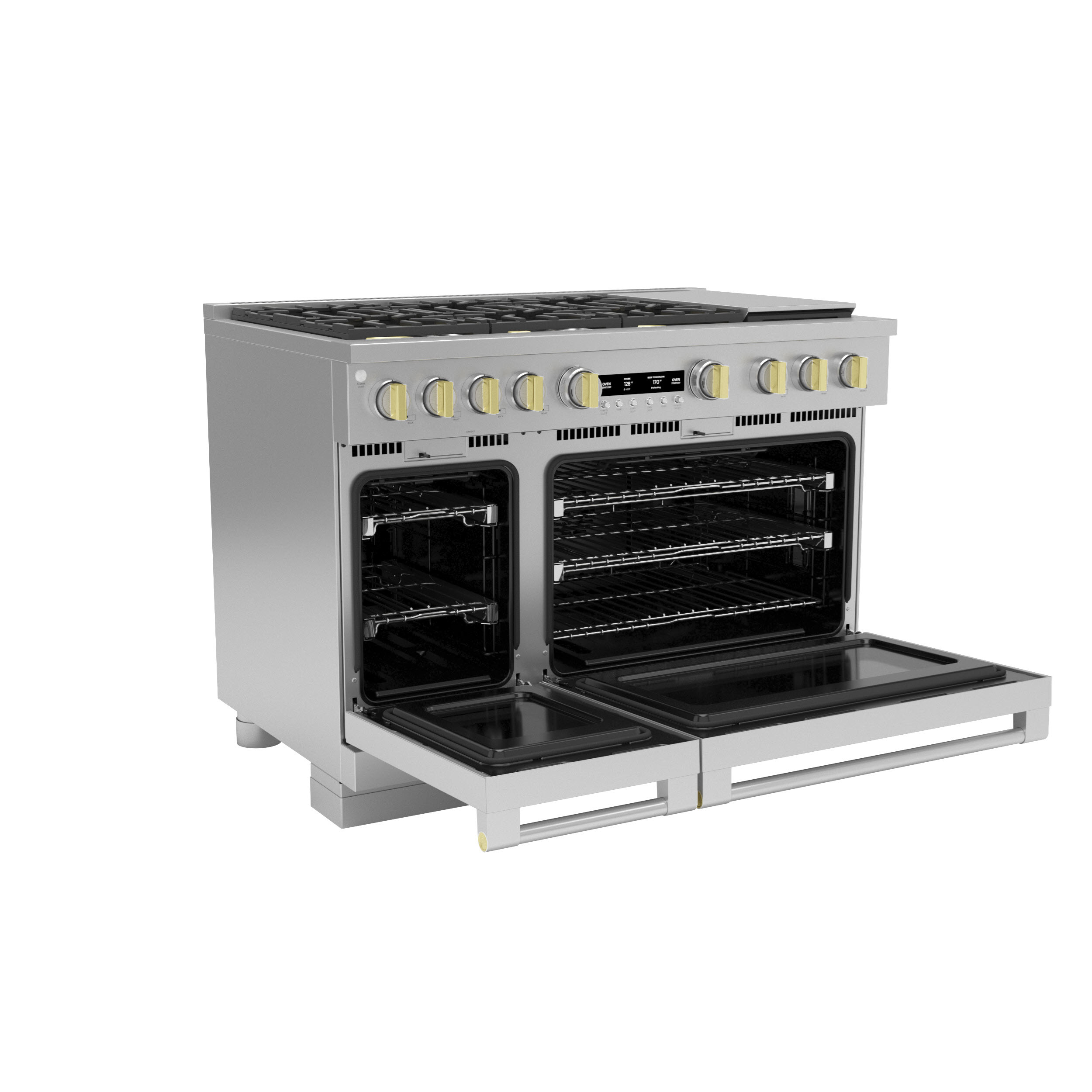 Model: ZGP486NDTSS | Monogram Monogram 48" All Gas Professional Range with 6 Burners and Griddle