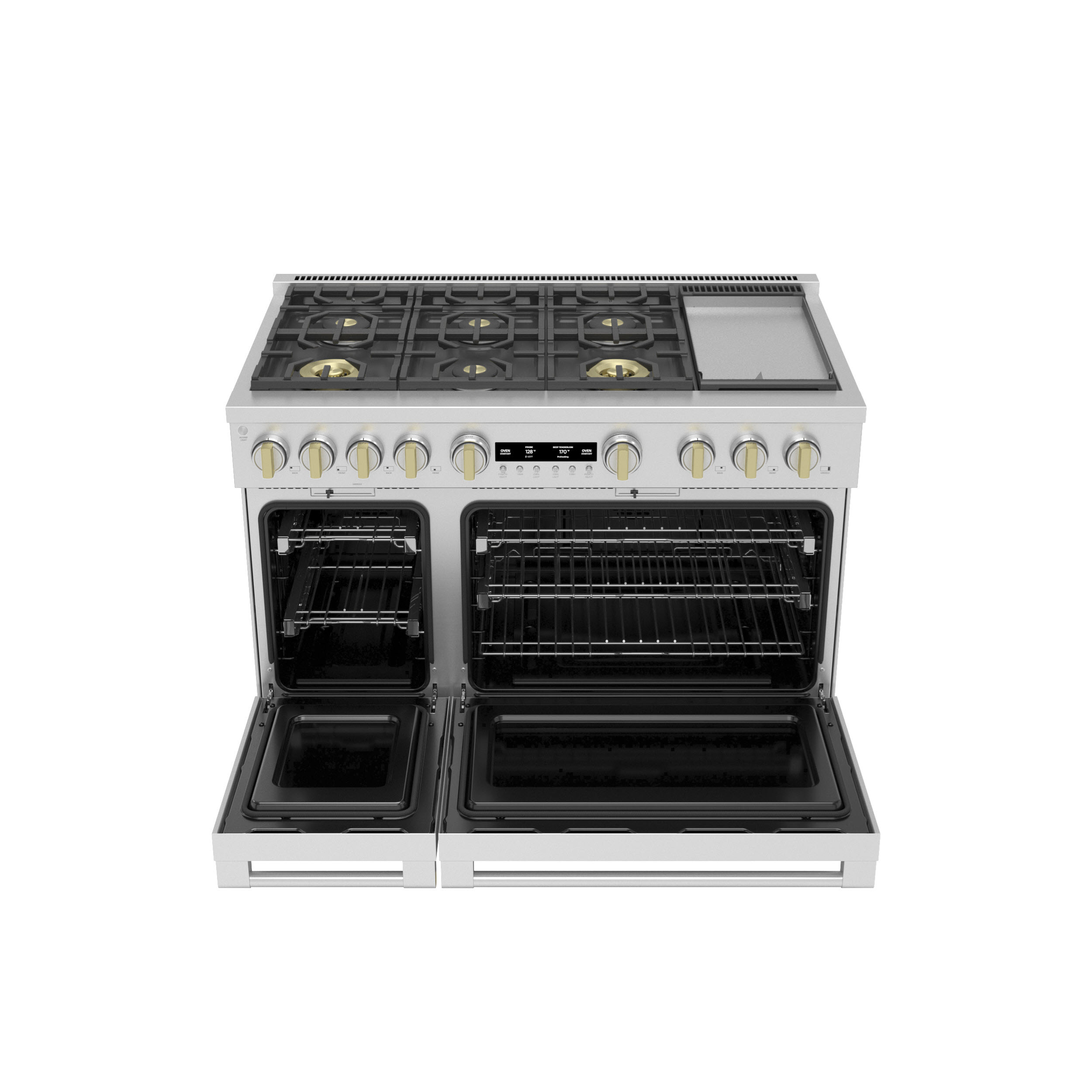 Model: ZGP486NDTSS | Monogram Monogram 48" All Gas Professional Range with 6 Burners and Griddle