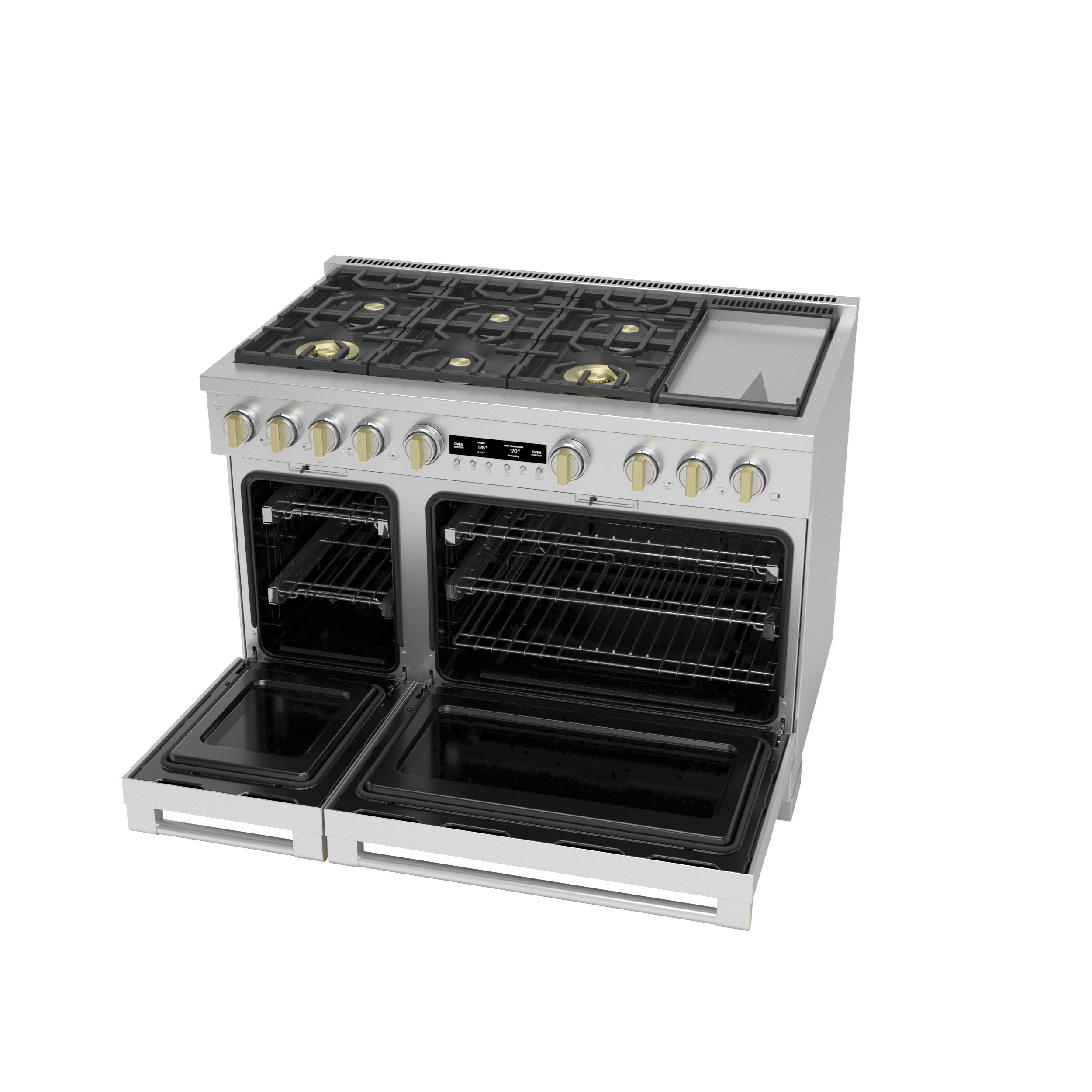 Model: ZGP486NDTSS | Monogram Monogram 48" All Gas Professional Range with 6 Burners and Griddle