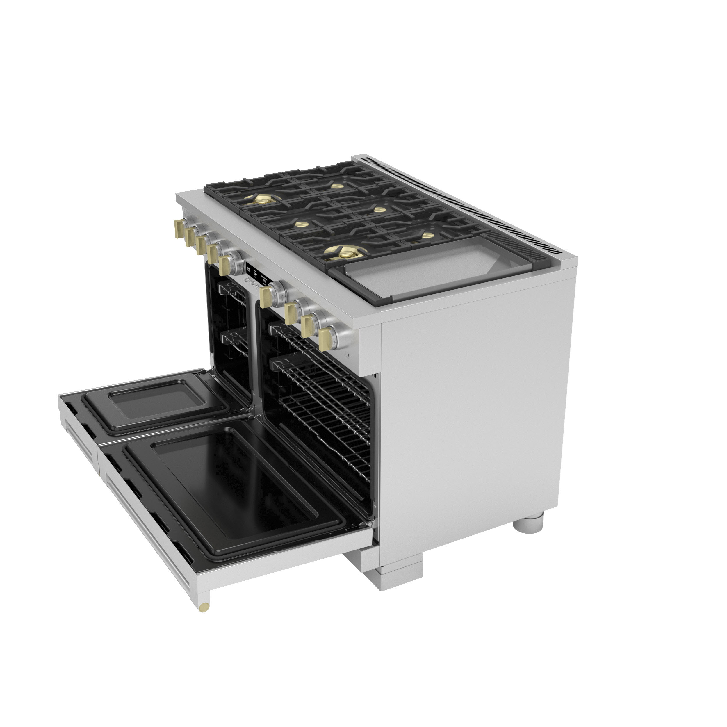 Model: ZGP486NDTSS | Monogram Monogram 48" All Gas Professional Range with 6 Burners and Griddle