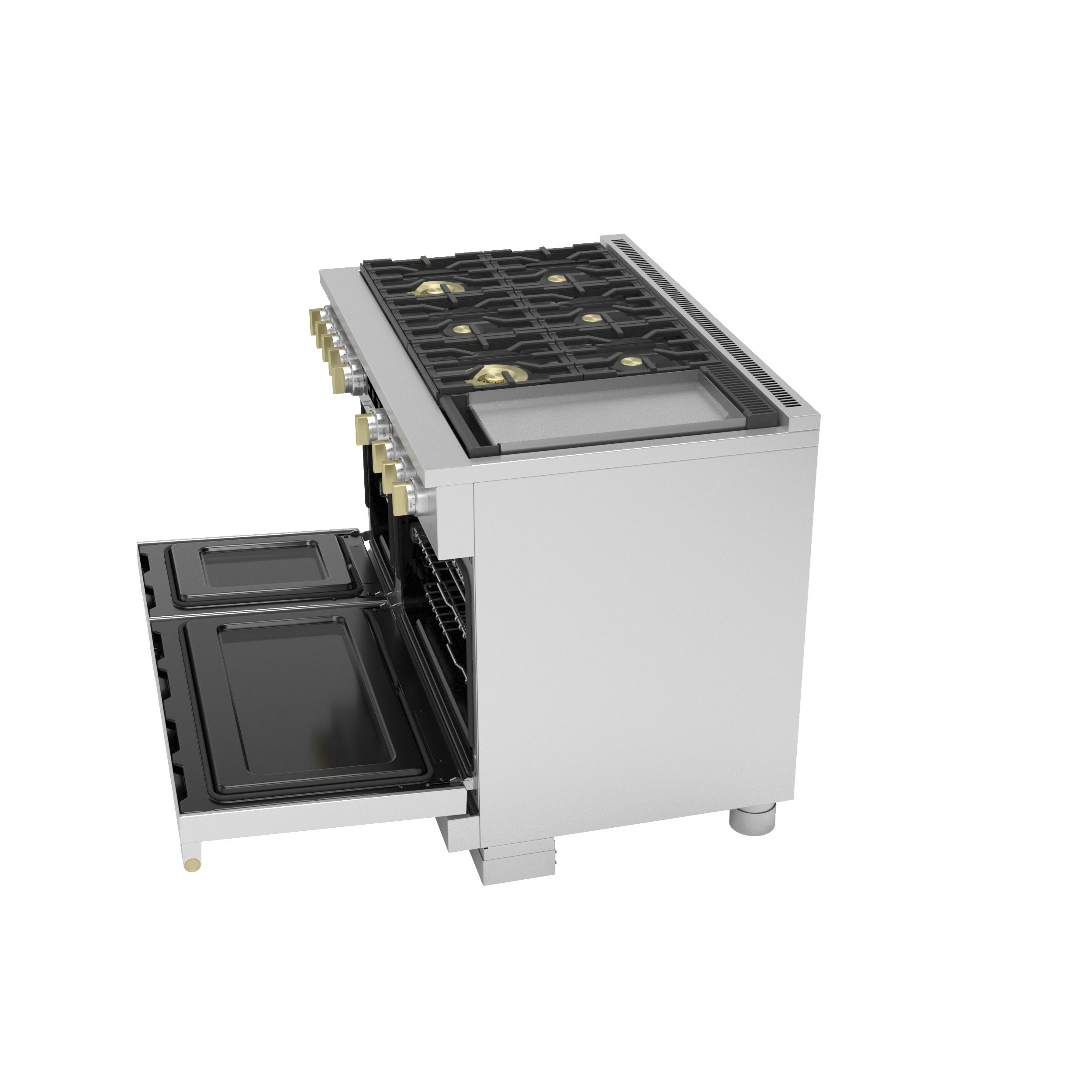 Model: ZGP486NDTSS | Monogram Monogram 48" All Gas Professional Range with 6 Burners and Griddle