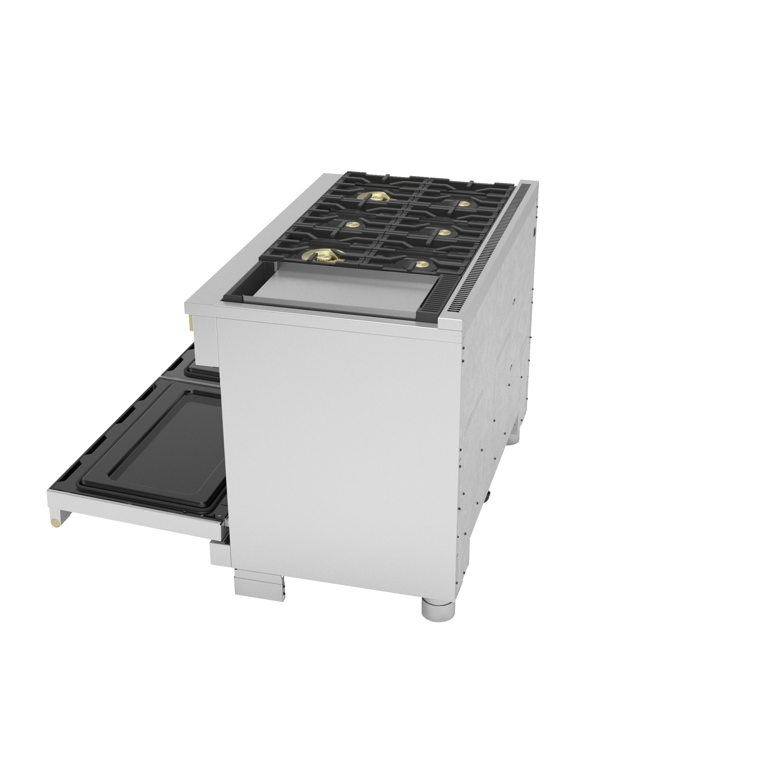 Model: ZGP486NDTSS | Monogram Monogram 48" All Gas Professional Range with 6 Burners and Griddle