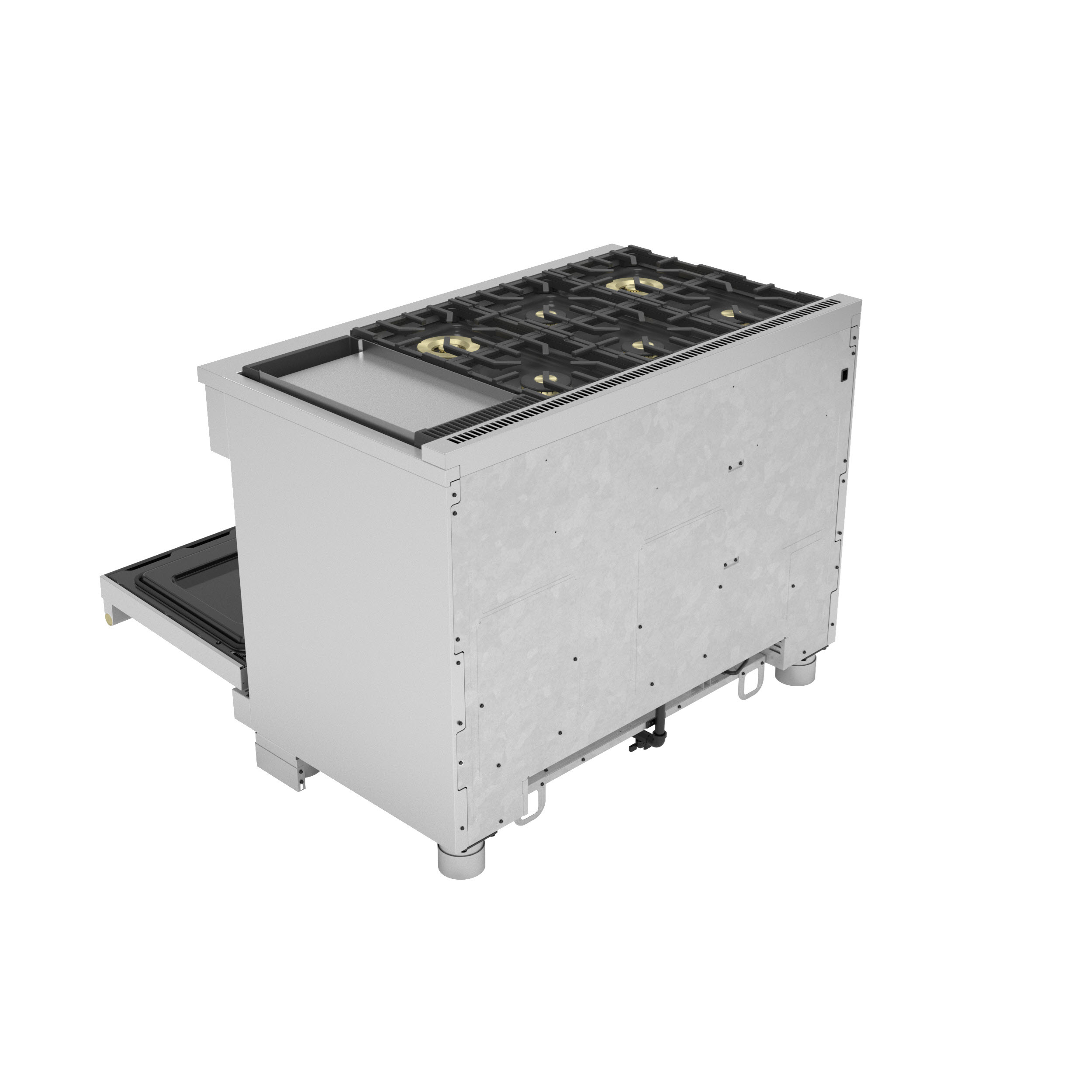 Model: ZGP486NDTSS | Monogram Monogram 48" All Gas Professional Range with 6 Burners and Griddle