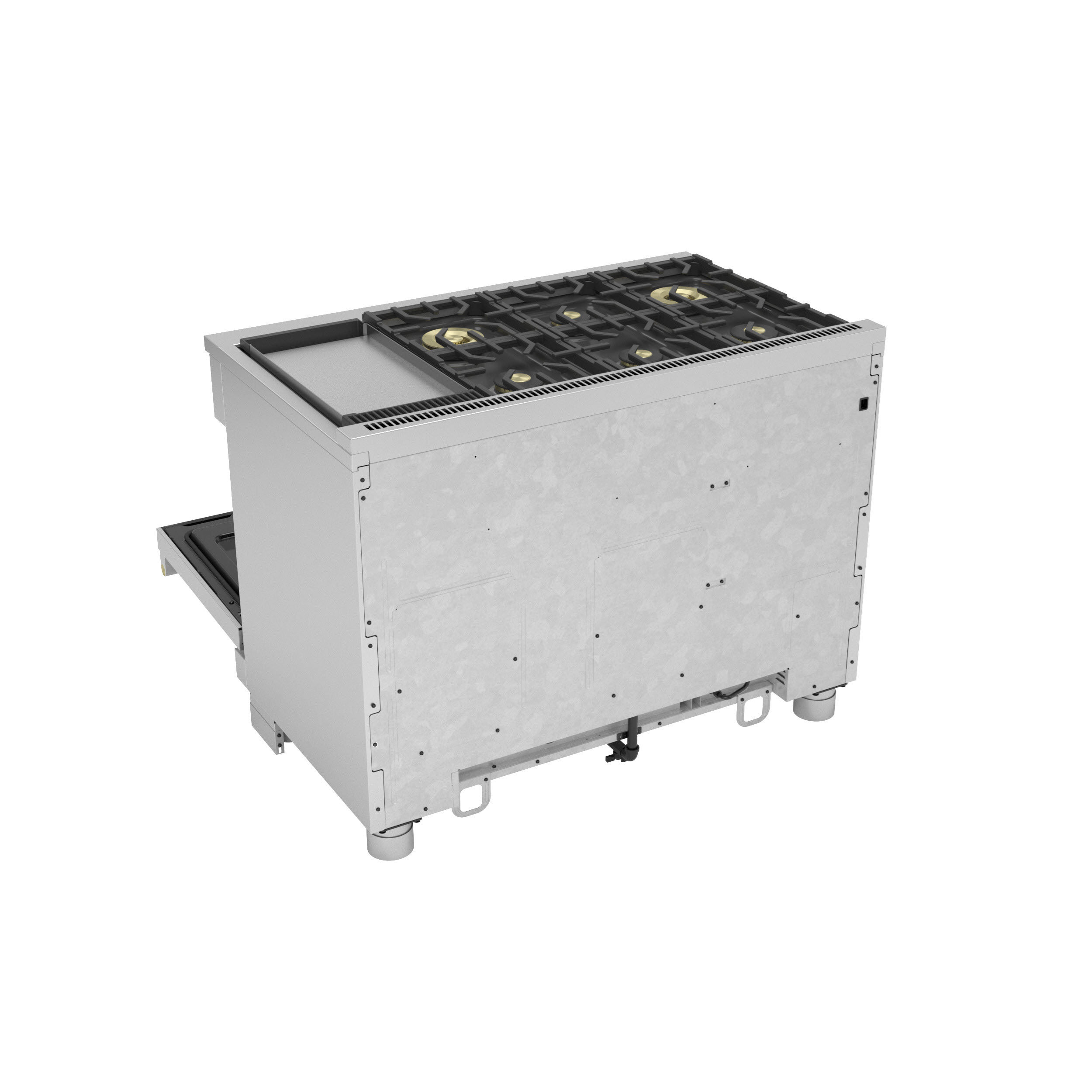 Model: ZGP486NDTSS | Monogram Monogram 48" All Gas Professional Range with 6 Burners and Griddle