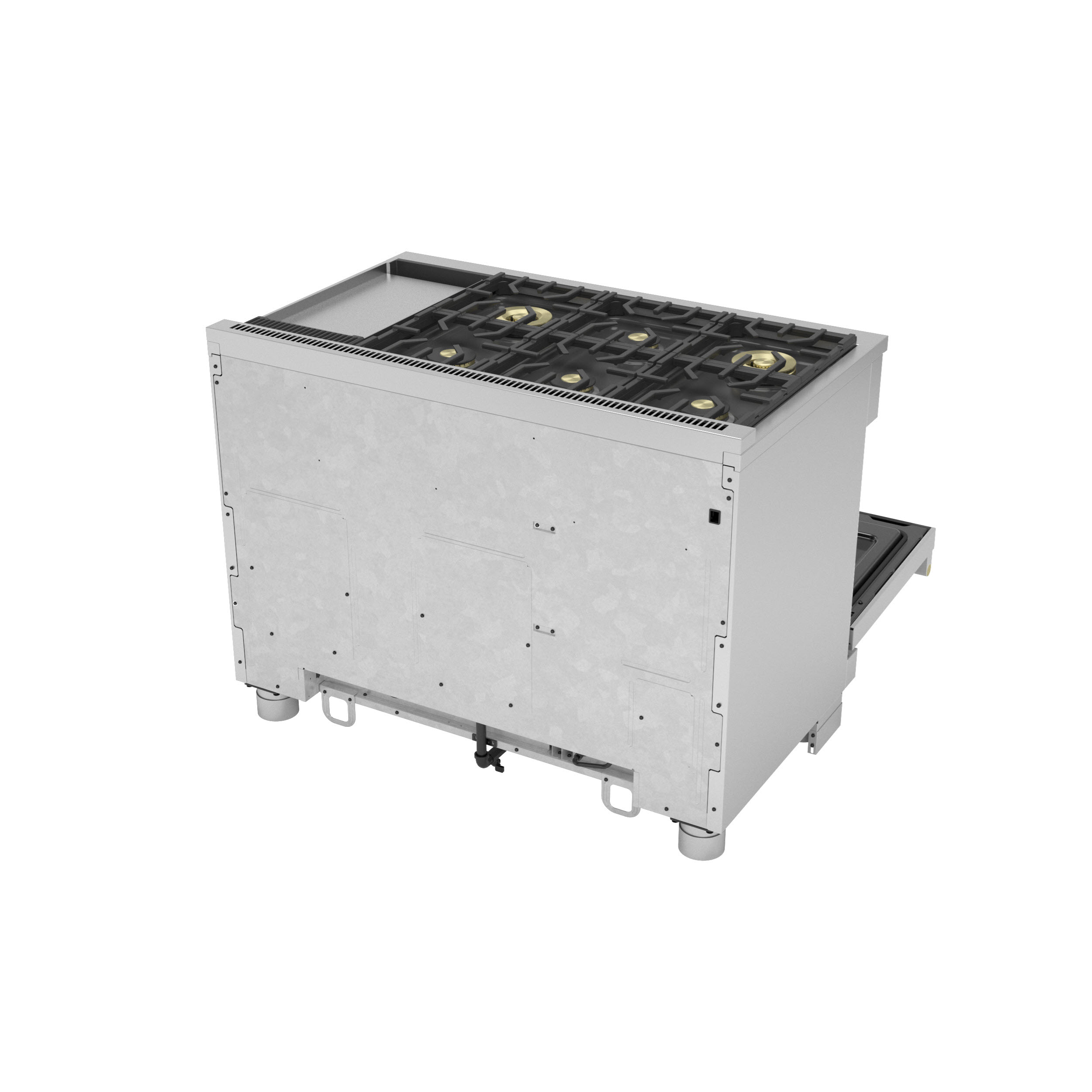 Model: ZGP486NDTSS | Monogram Monogram 48" All Gas Professional Range with 6 Burners and Griddle