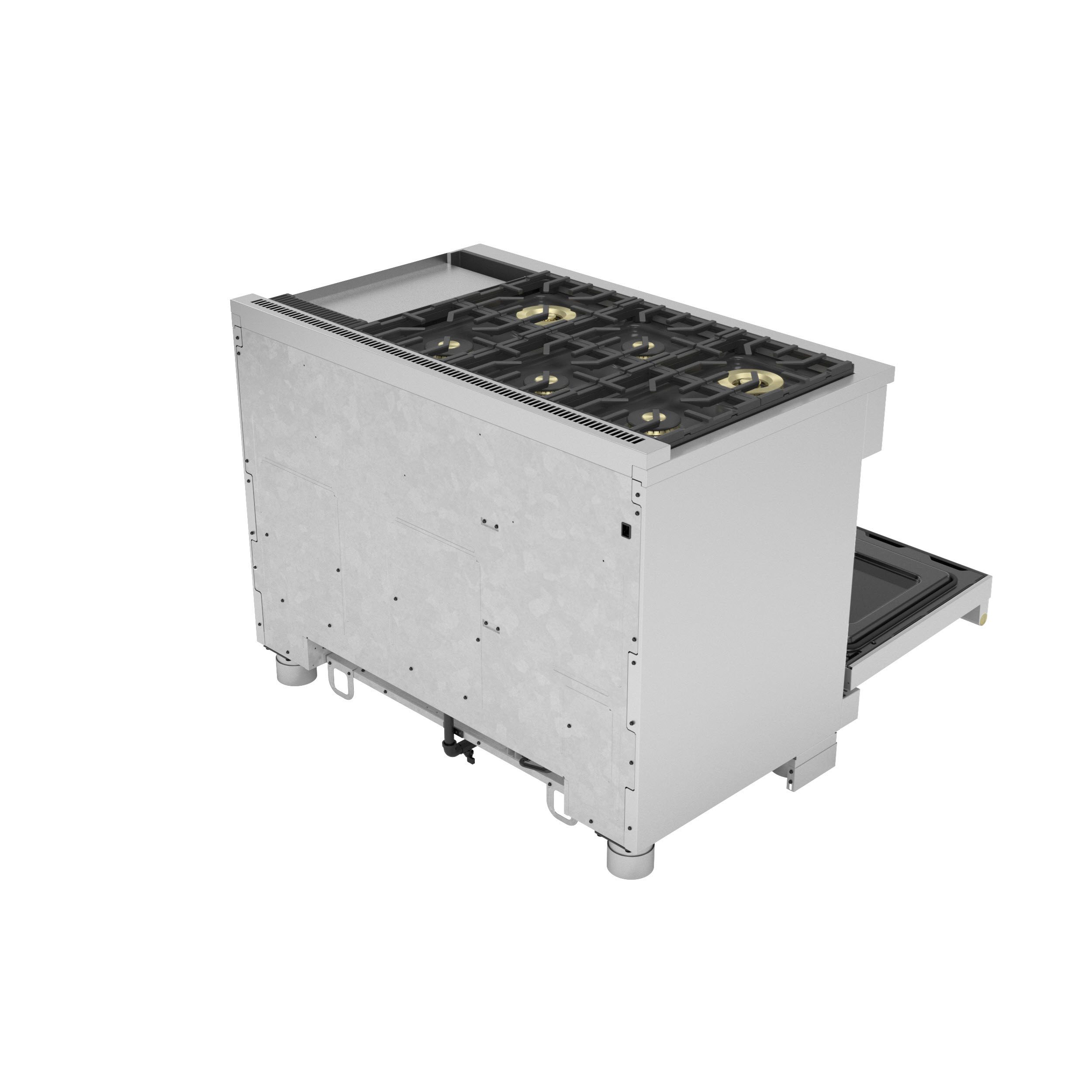 Model: ZGP486NDTSS | Monogram Monogram 48" All Gas Professional Range with 6 Burners and Griddle