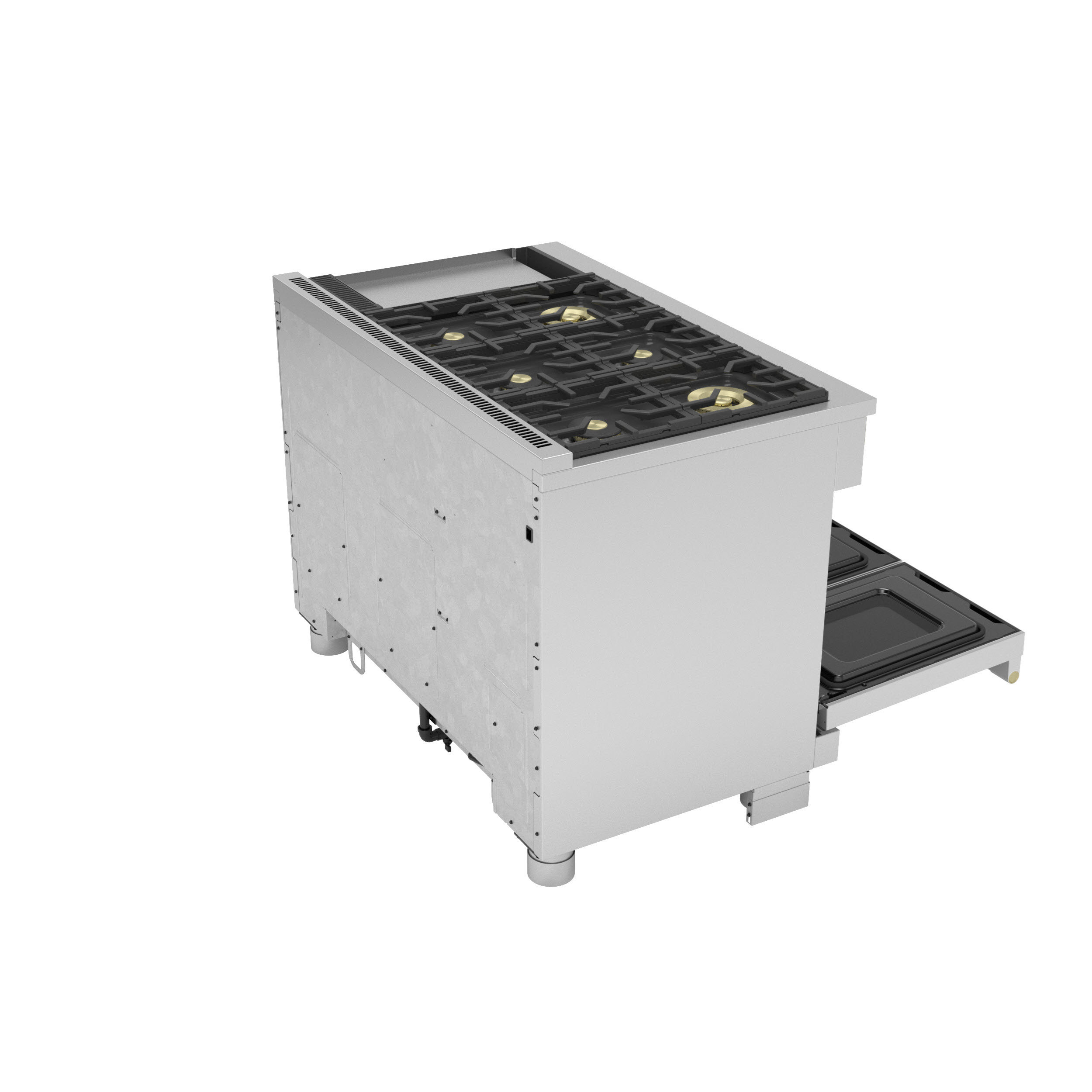 Model: ZGP486NDTSS | Monogram Monogram 48" All Gas Professional Range with 6 Burners and Griddle
