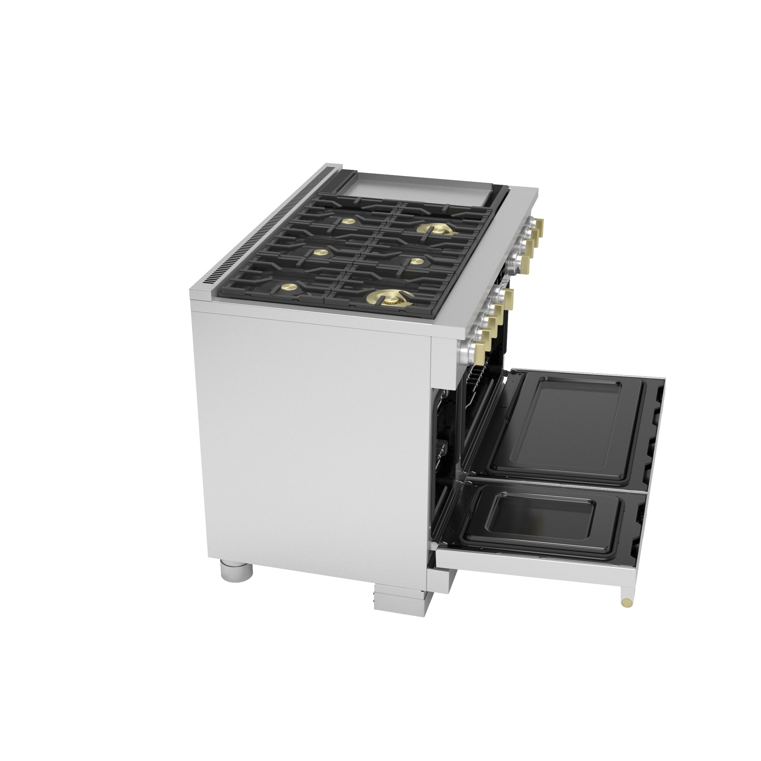 Model: ZGP486NDTSS | Monogram Monogram 48" All Gas Professional Range with 6 Burners and Griddle