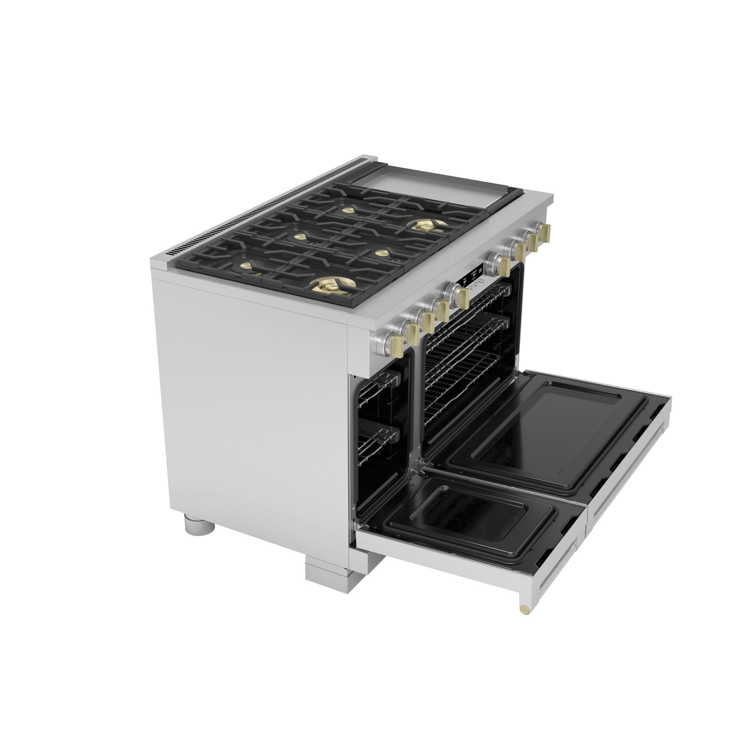 Model: ZGP486NDTSS | Monogram Monogram 48" All Gas Professional Range with 6 Burners and Griddle