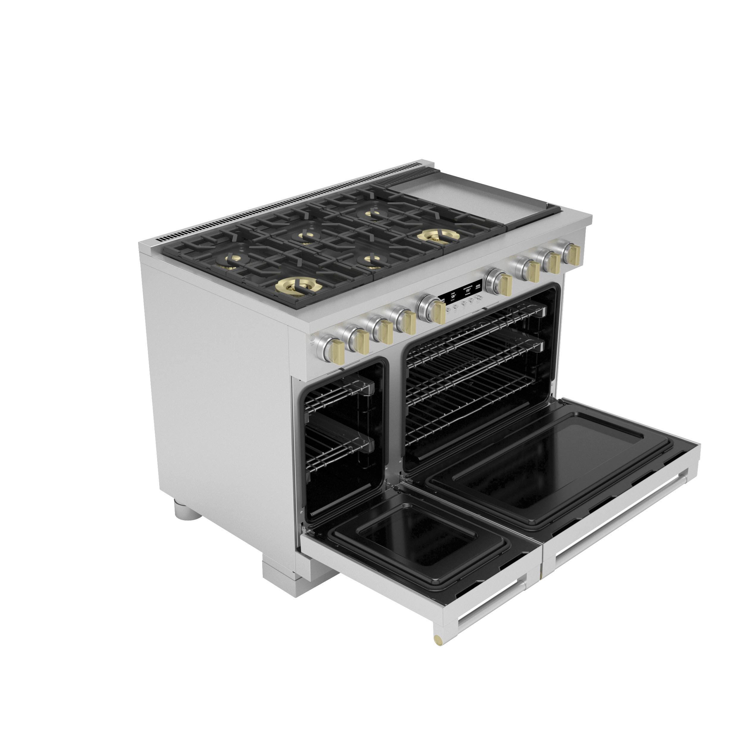 Model: ZGP486NDTSS | Monogram Monogram 48" All Gas Professional Range with 6 Burners and Griddle