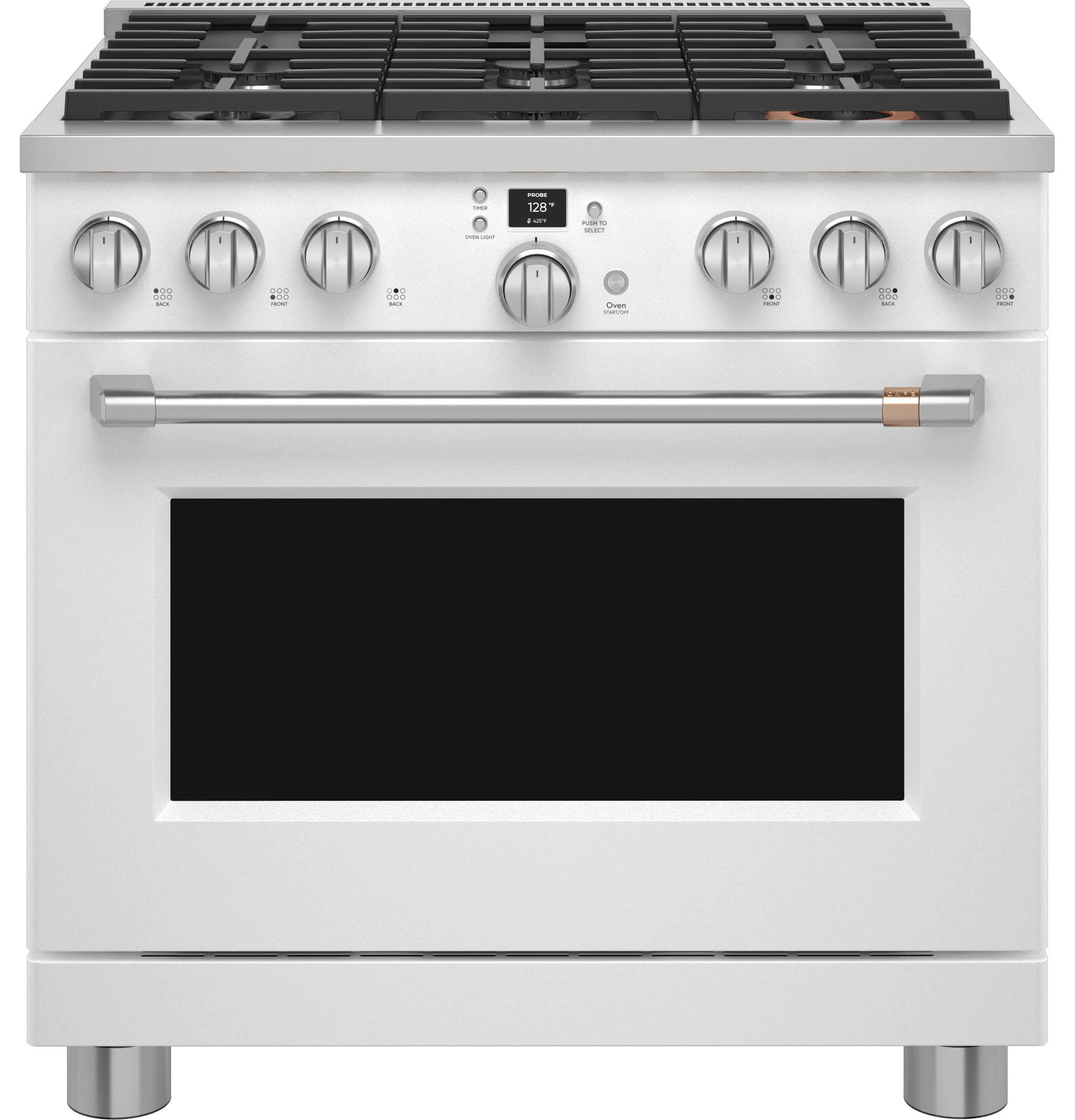 Model: C2Y366P4TW2 | Cafe Café™ 36" Smart Dual-Fuel Commercial-Style Range with 6 Burners (Natural Gas)