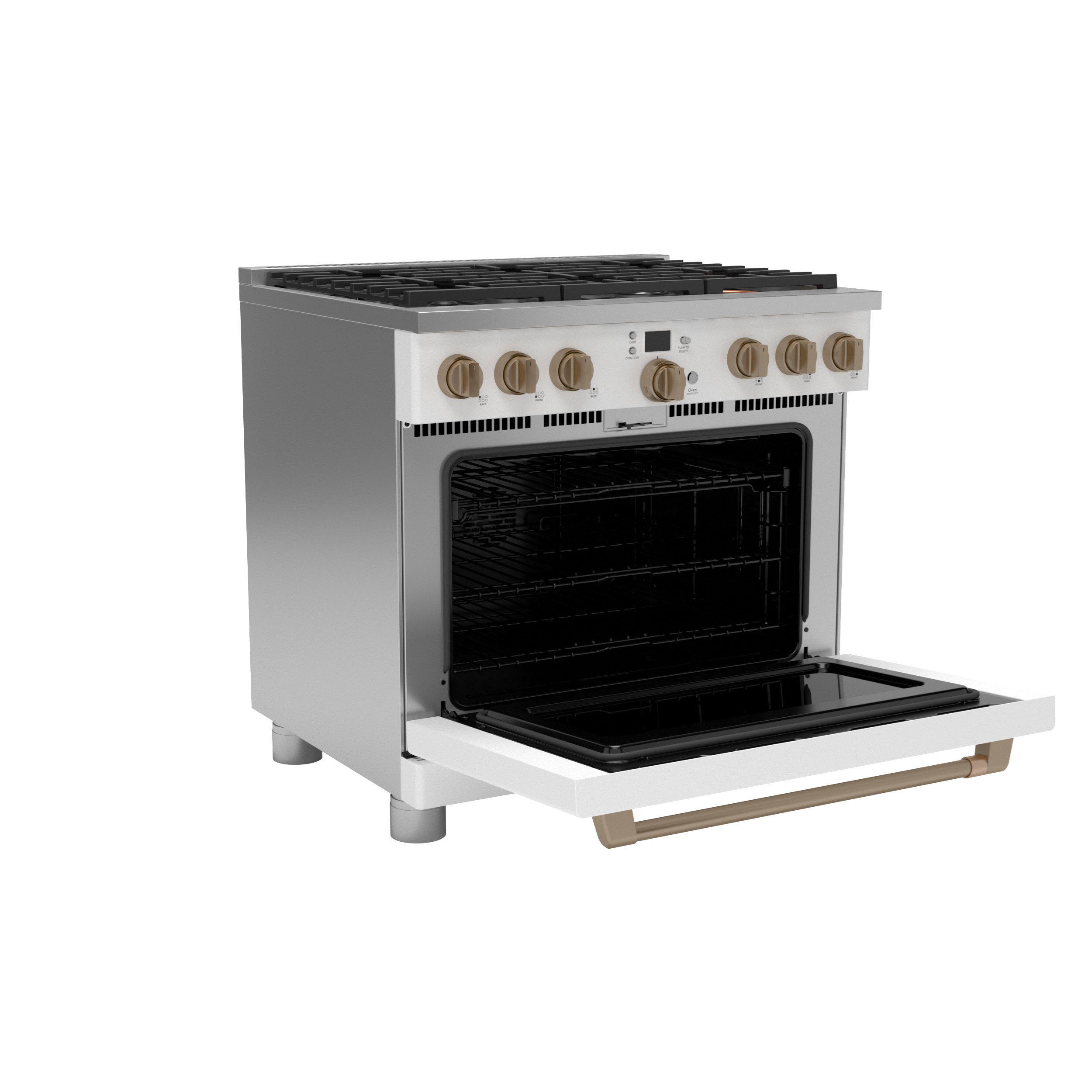 Model: C2Y366P4TW2 | Cafe Café™ 36" Smart Dual-Fuel Commercial-Style Range with 6 Burners (Natural Gas)