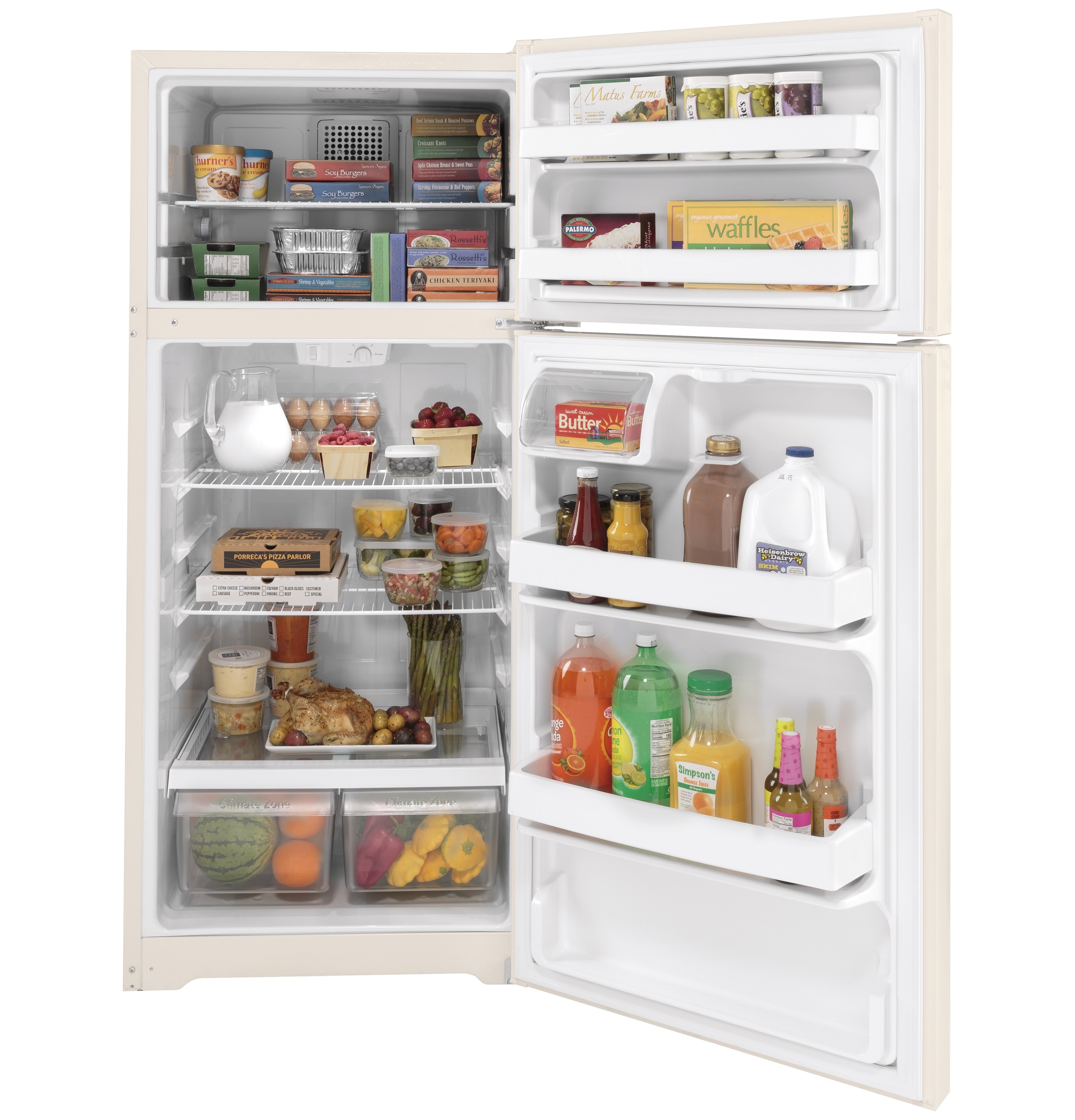 Model: GTE17DTNRCC | GE GE® ENERGY STAR® 16.6 Cu. Ft. Top-Freezer Refrigerator