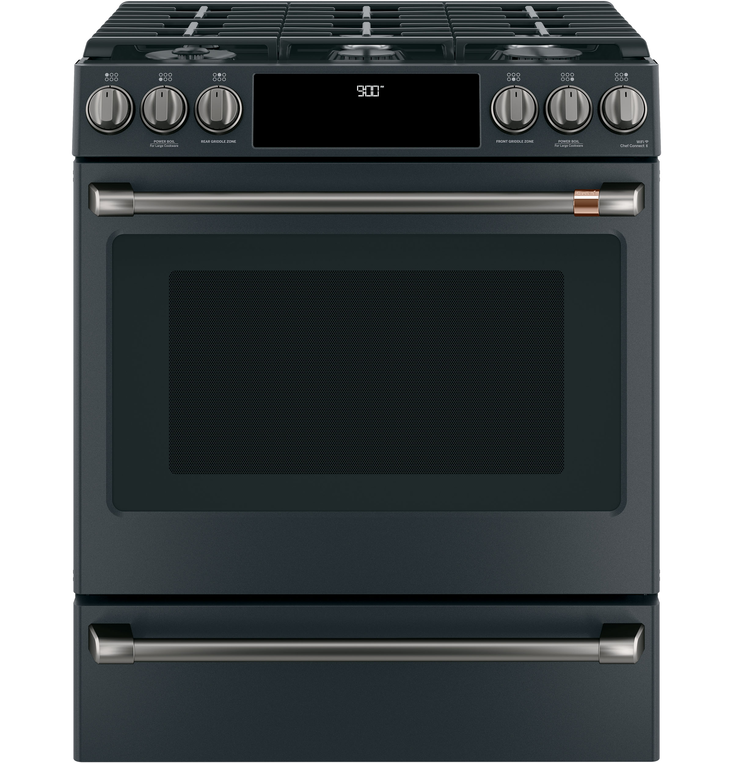 Model: CXFCGHKPMBT | Cafe Café™ Front Control Gas Knobs and Handles - Brushed Black