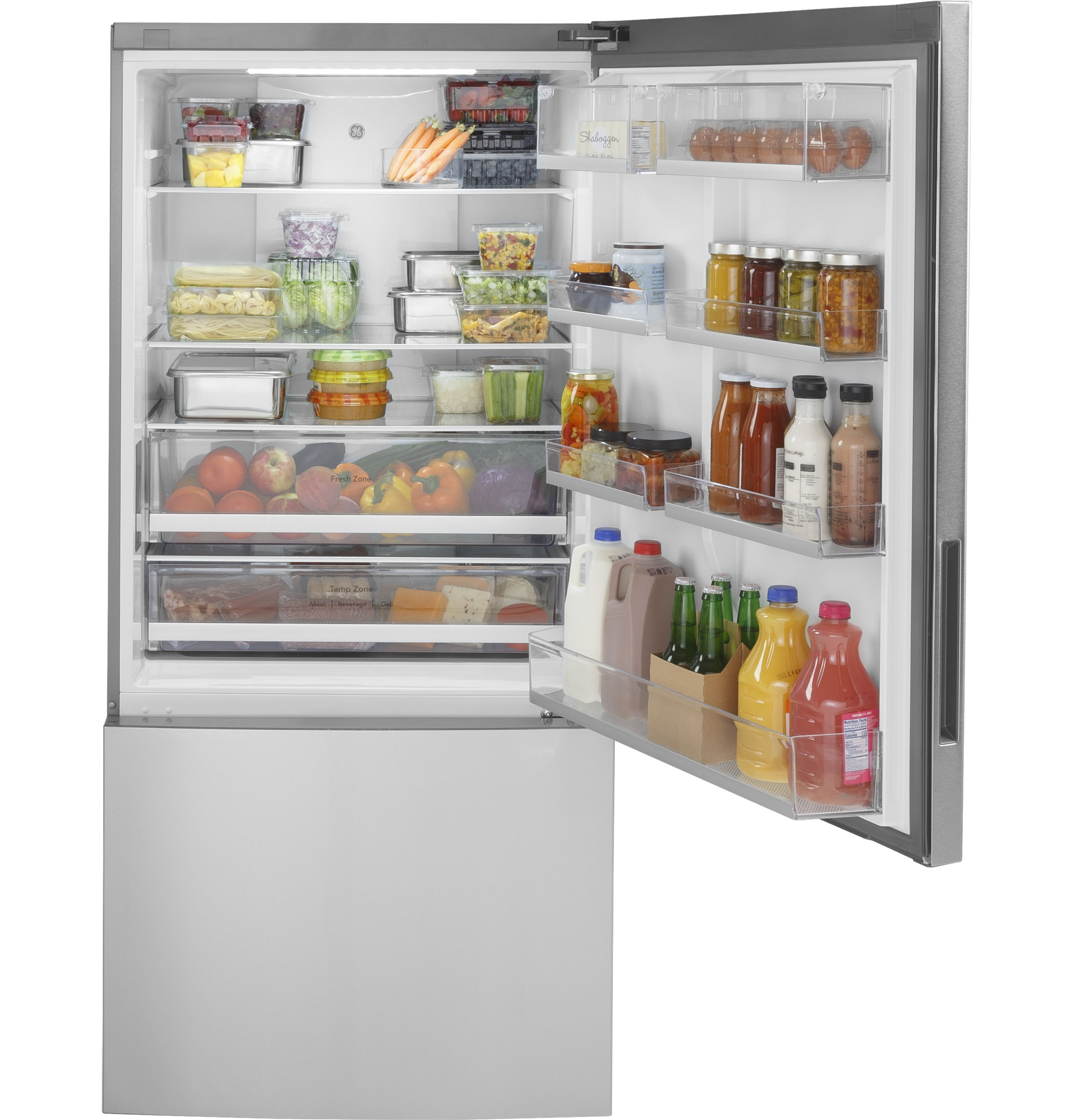 GE GE® ENERGY STAR® 17.7 Cu. Ft. Counter-Depth Bottom-Freezer Refrigerator