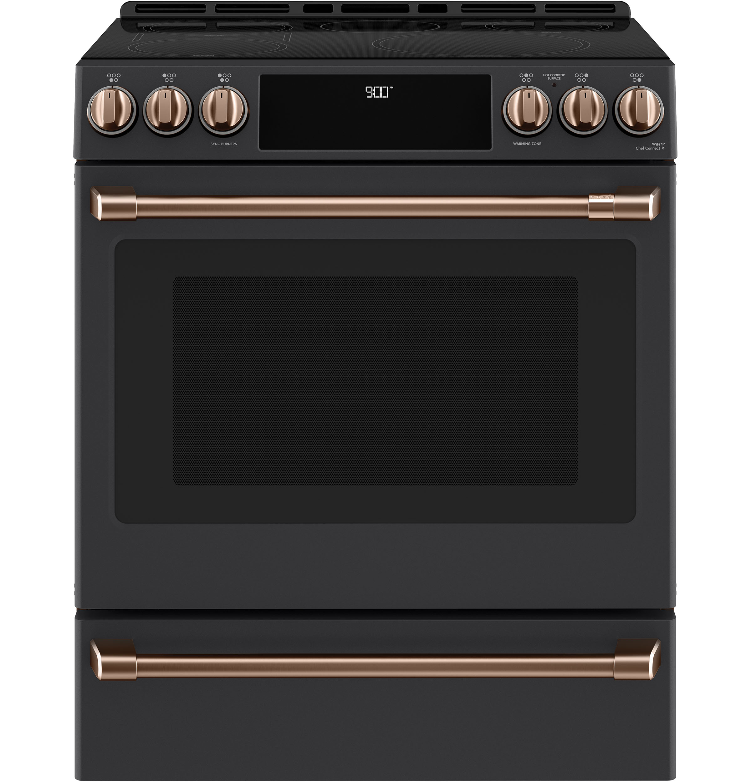 Model: CXFCHHKPMCU | Cafe Café™ Front Control Induction Knobs and Handles - Brushed Copper