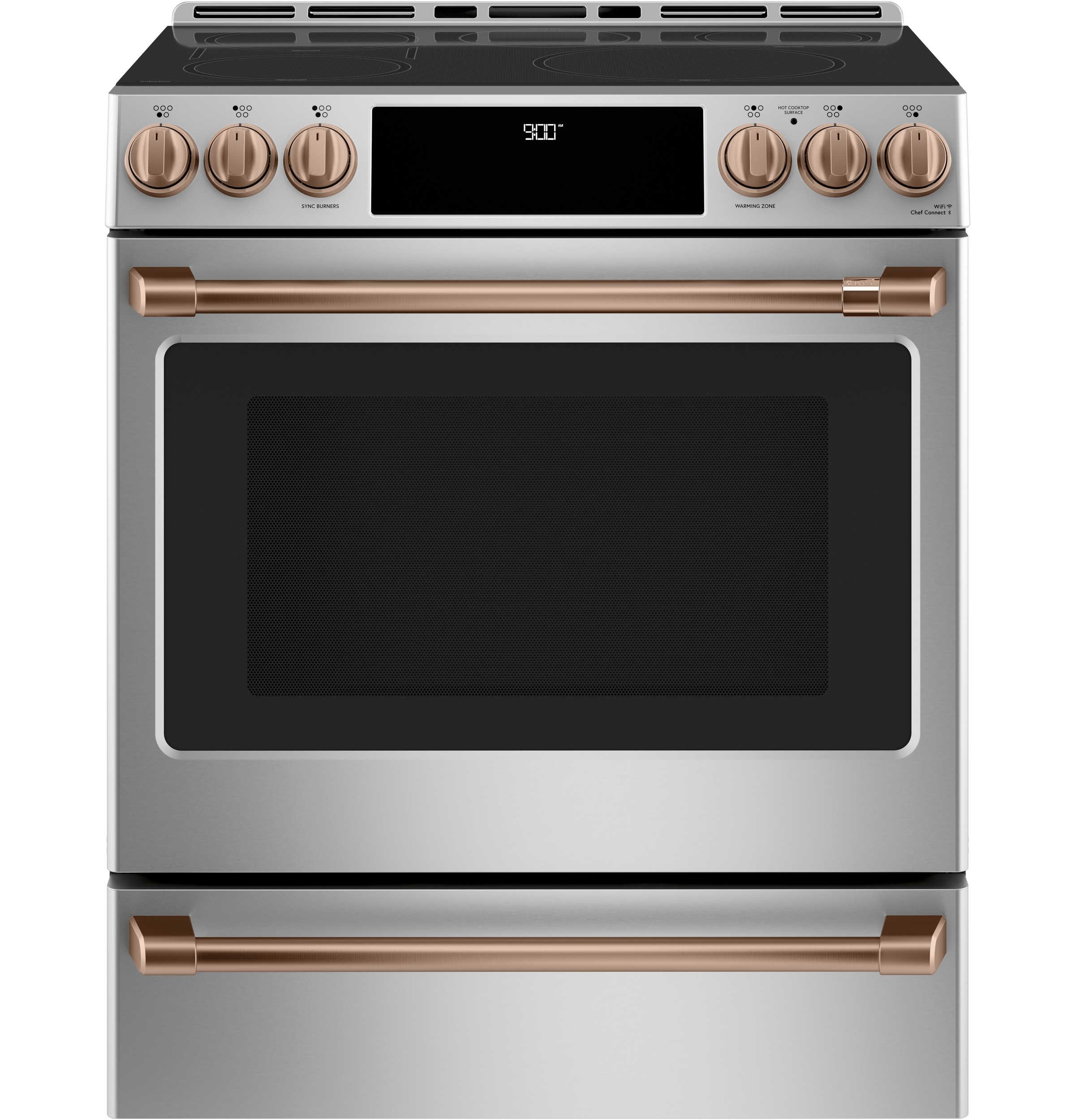 Model: CXFCHHKPMCU | Cafe Café™ Front Control Induction Knobs and Handles - Brushed Copper