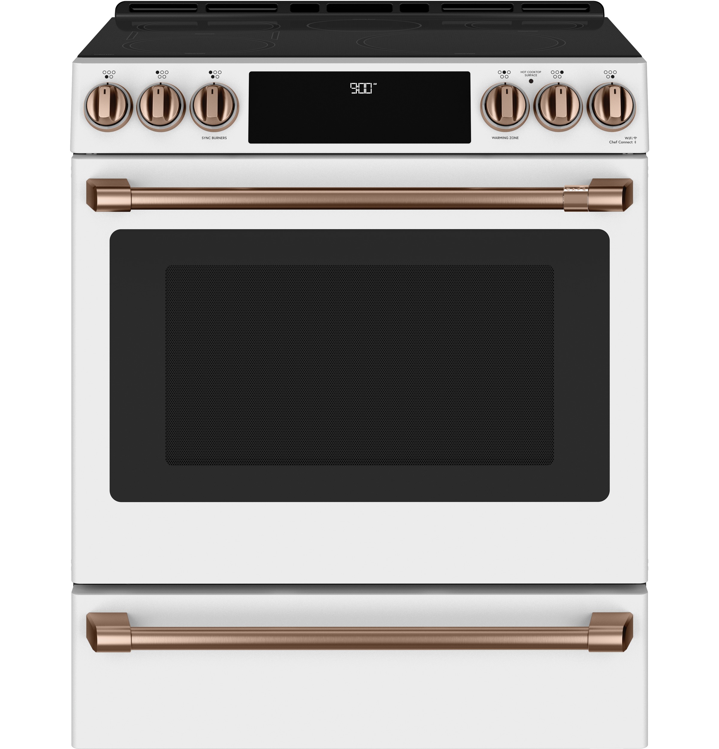 Model: CXFCHHKPMCU | Cafe Café™ Front Control Induction Knobs and Handles - Brushed Copper