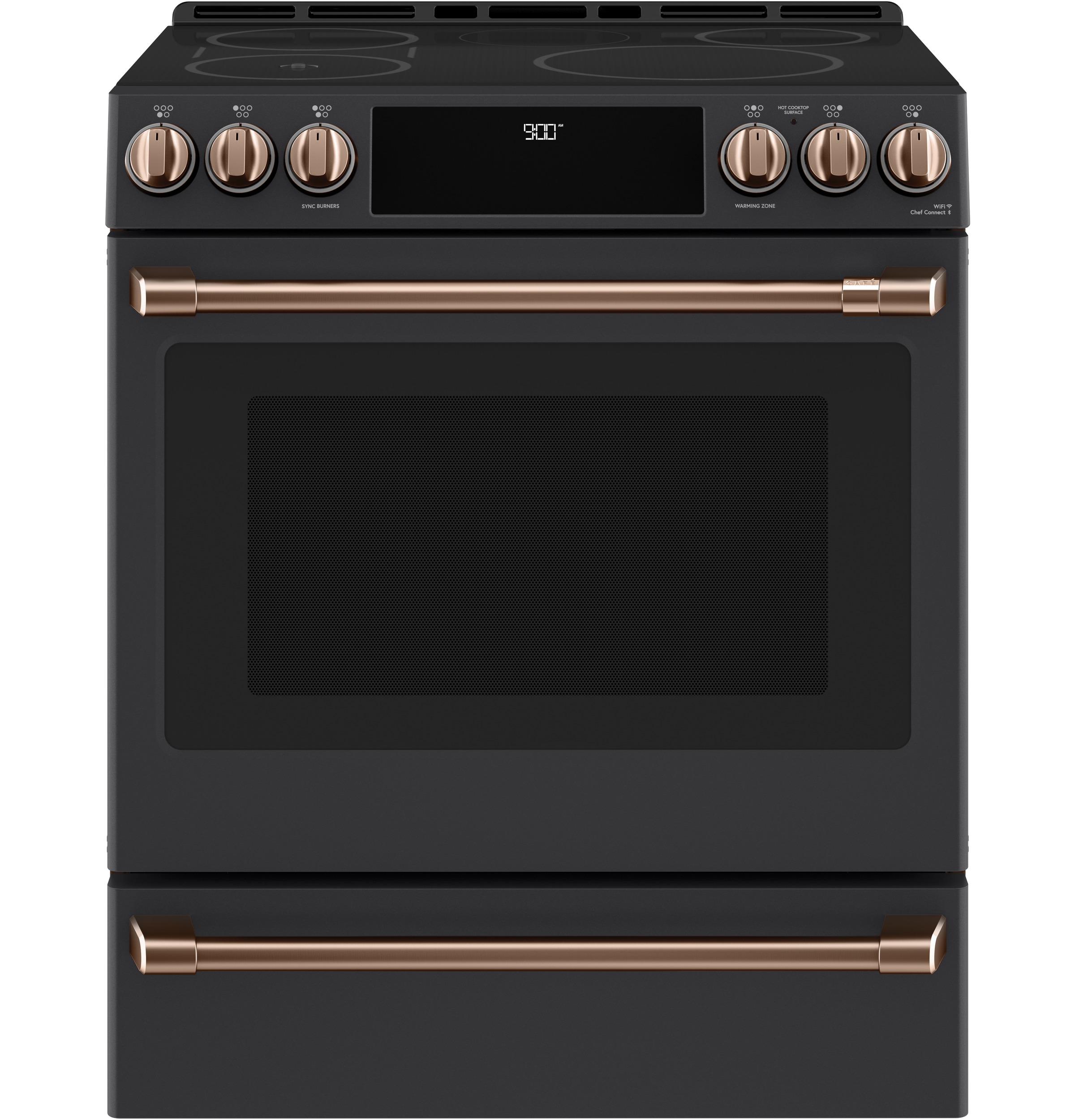 Model: CXFCHHKPMCU | Cafe Café™ Front Control Induction Knobs and Handles - Brushed Copper