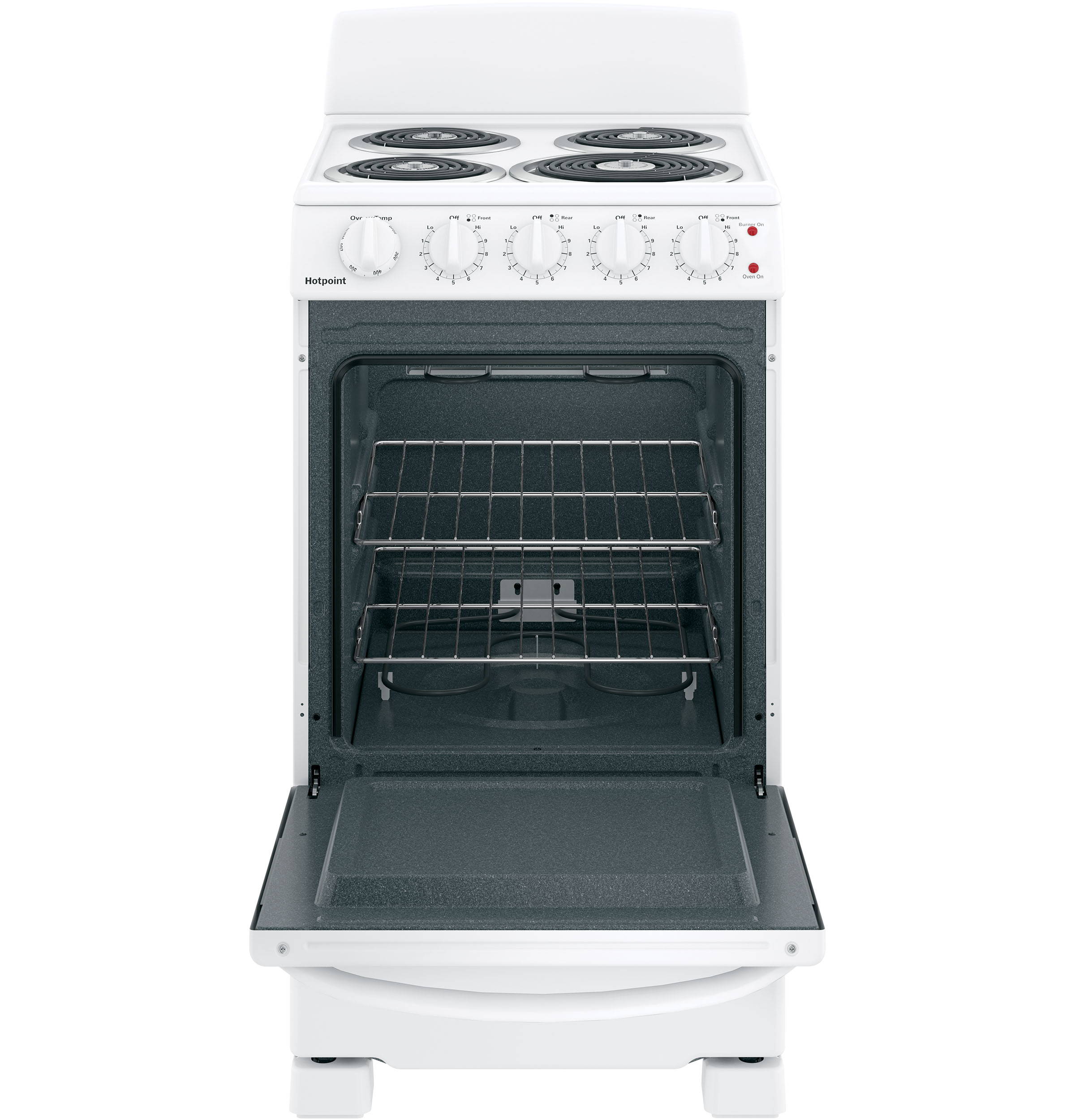 Model: RAS200DMWW | Hotpoint Hotpoint® ENERGY STAR® 20" Electric Free-Standing Front-Control Electric Range