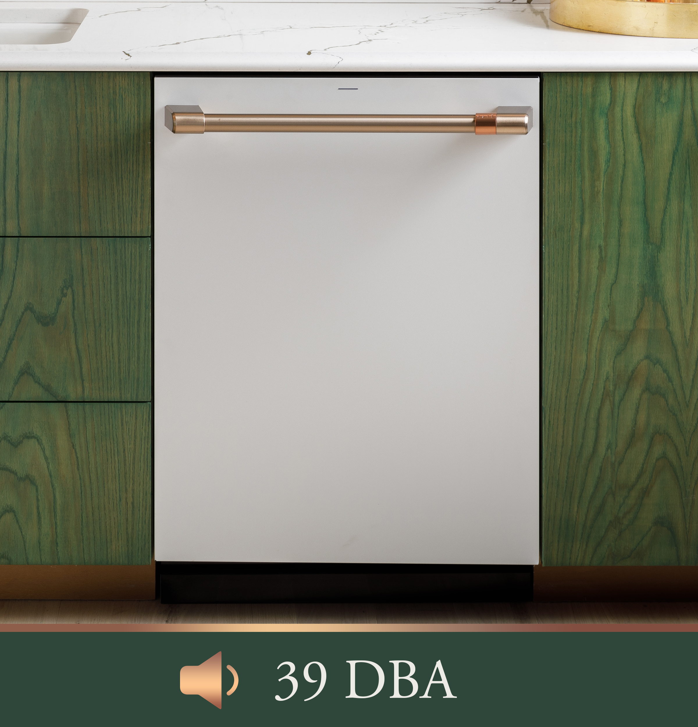 Model: CDT888P4VW2 | Cafe Café™ CustomFit ENERGY STAR Stainless Interior Smart Dishwasher with Ultra Wash Top Rack and Dual Convection Ultra Dry, LED Lights, 39 dBA