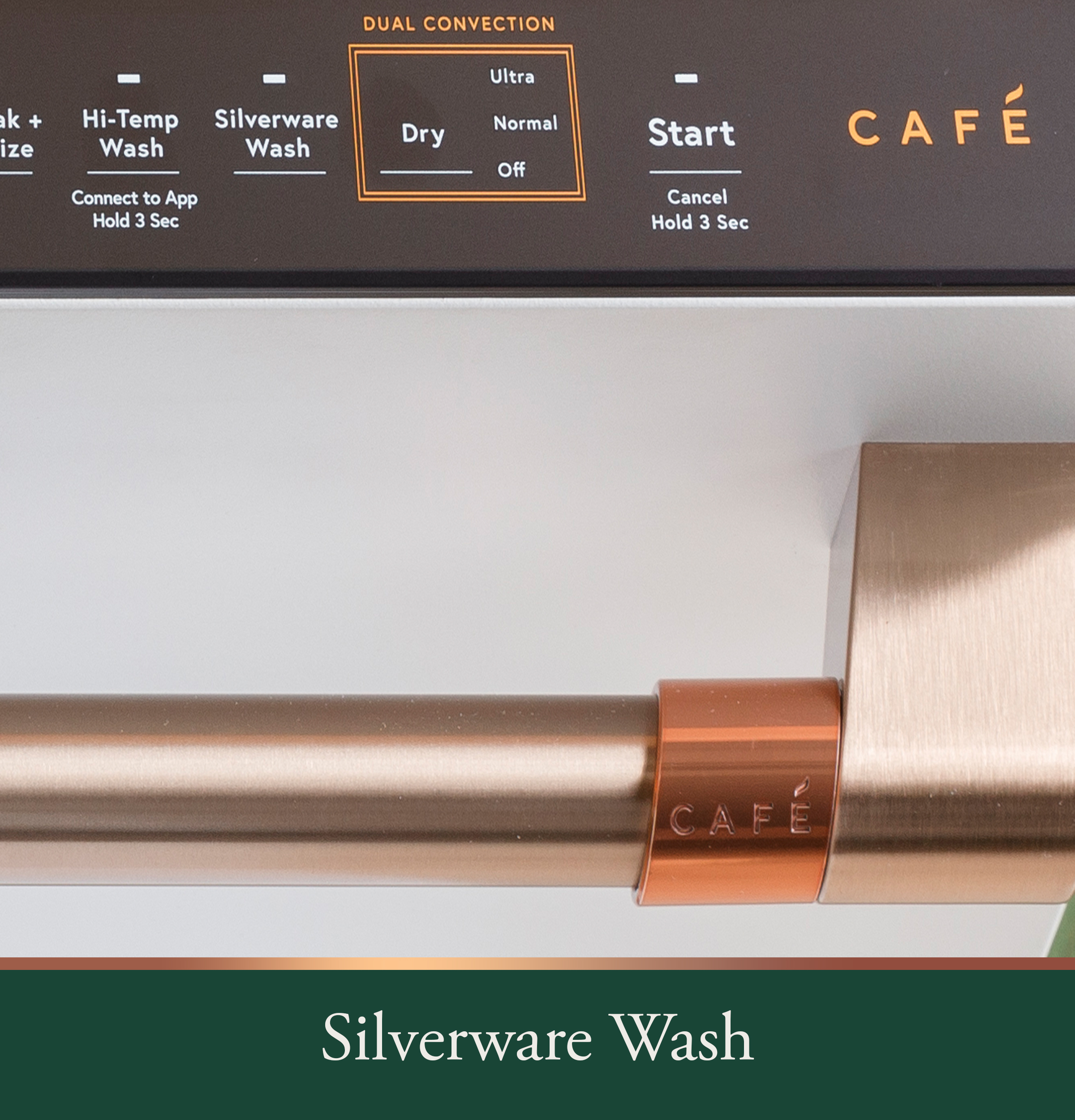 Model: CDT888P4VW2 | Cafe Café™ CustomFit ENERGY STAR Stainless Interior Smart Dishwasher with Ultra Wash Top Rack and Dual Convection Ultra Dry, LED Lights, 39 dBA