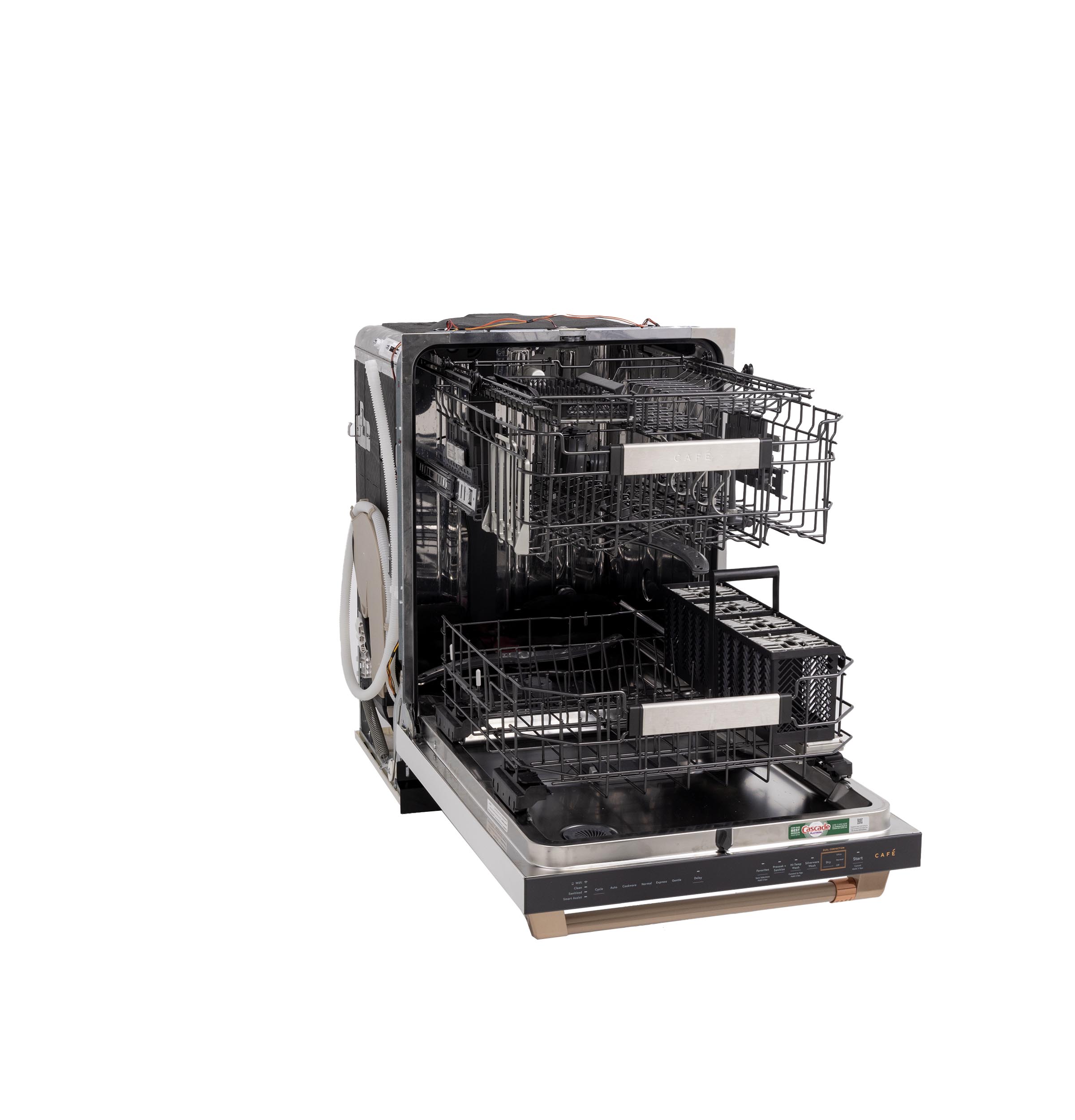 Model: CDT888P4VW2 | Cafe Café™ CustomFit ENERGY STAR Stainless Interior Smart Dishwasher with Ultra Wash Top Rack and Dual Convection Ultra Dry, LED Lights, 39 dBA